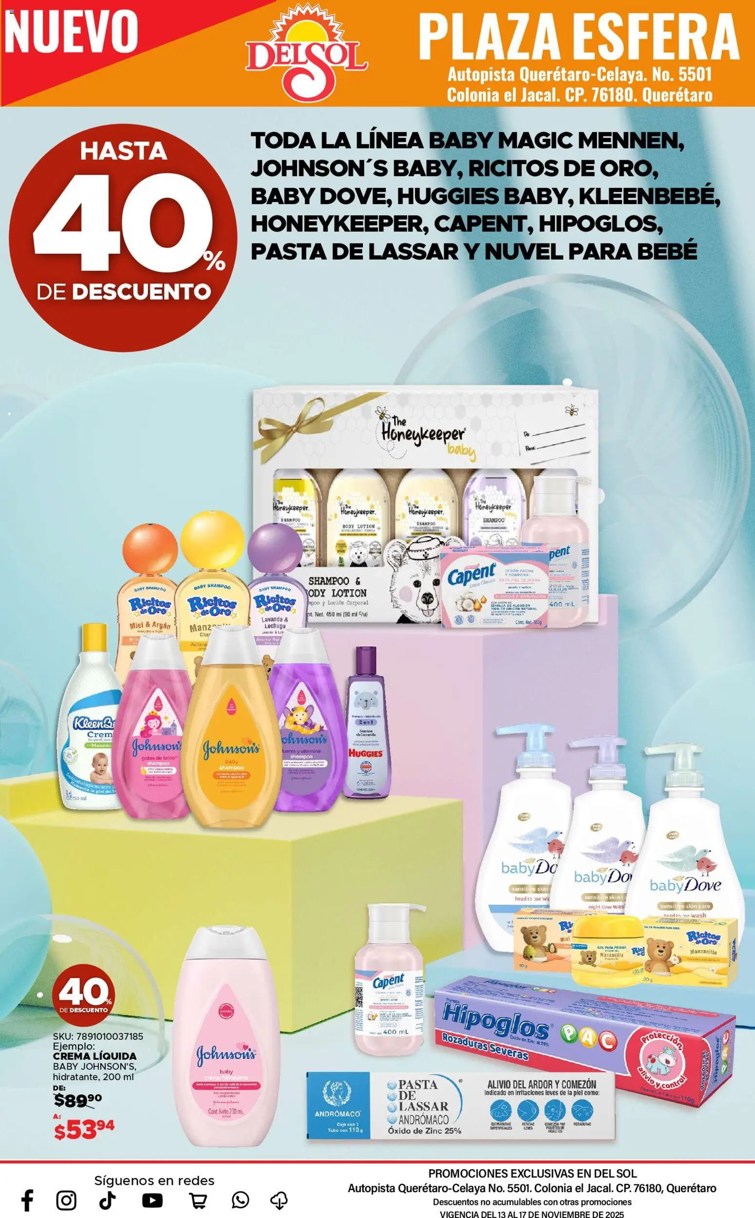 Nuevas ofertas de Del Sol y Woolworth válidas en toda la República Mexicana desde el 13.11.2025. ¡Encuentra las mejores ofertas en Del Sol y Woolworth catálogo Apertura Querétaro Esfera 1201! | Página: 53 | Productos: Lechuga, Brillo, Loción, Algodón