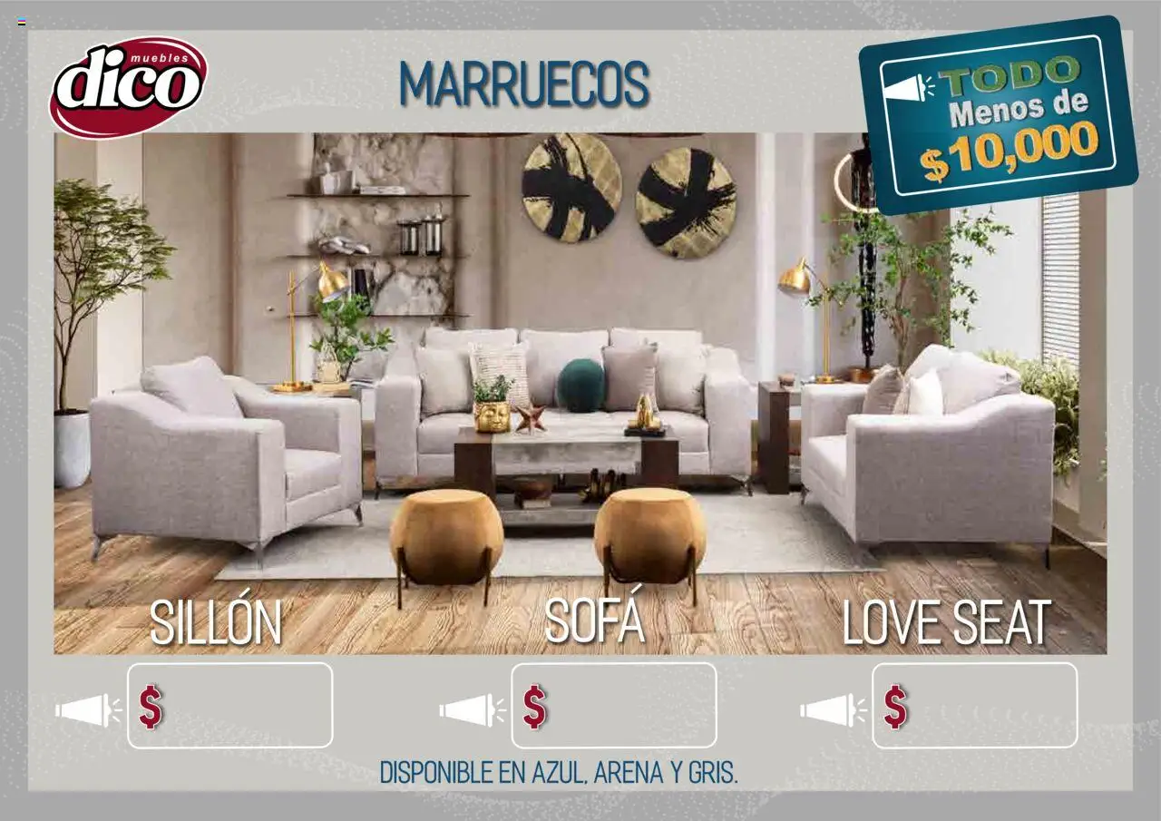 Nuevas ofertas de Muebles Dico válidas en toda la República Mexicana desde el 25.09.2025. ¡Encuentra las mejores ofertas en Muebles Dico - Catálogo TODO menos de 10000! | Página: 27 | Productos: Sofá, Sillón