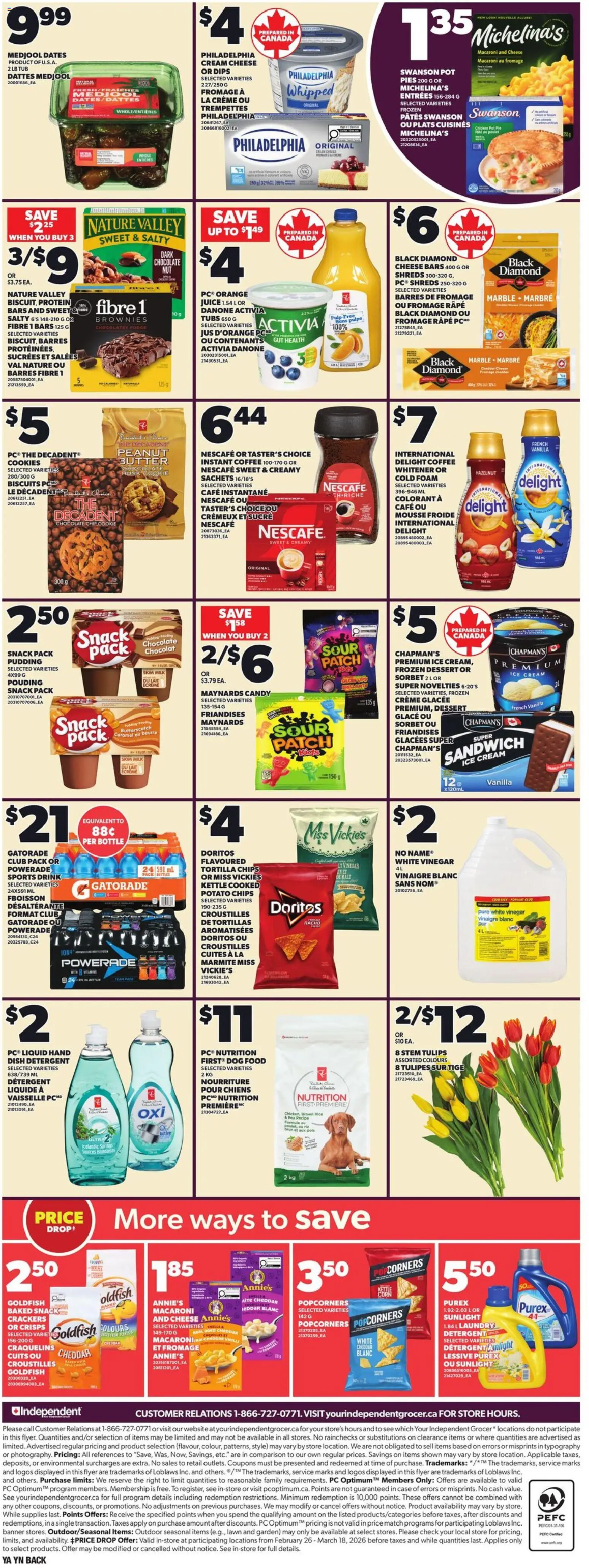 Independent Grocer flyer valid from 26.02.2026 | Page: 2 | Products: Rice, Detergent, Milk, Chicken