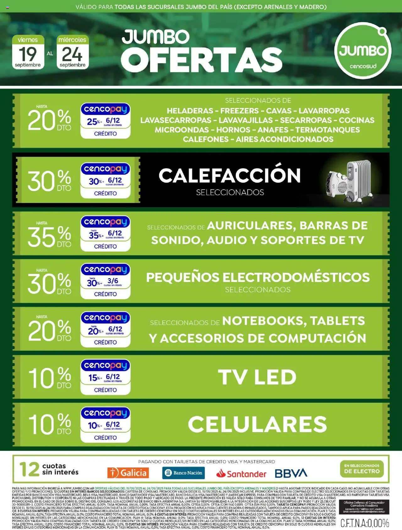 Jumbo - Ofertas | Electro │ válido desde el 19.09.2025 | Página: 1 | Productos: Audio, Caso, Banco, Sobre