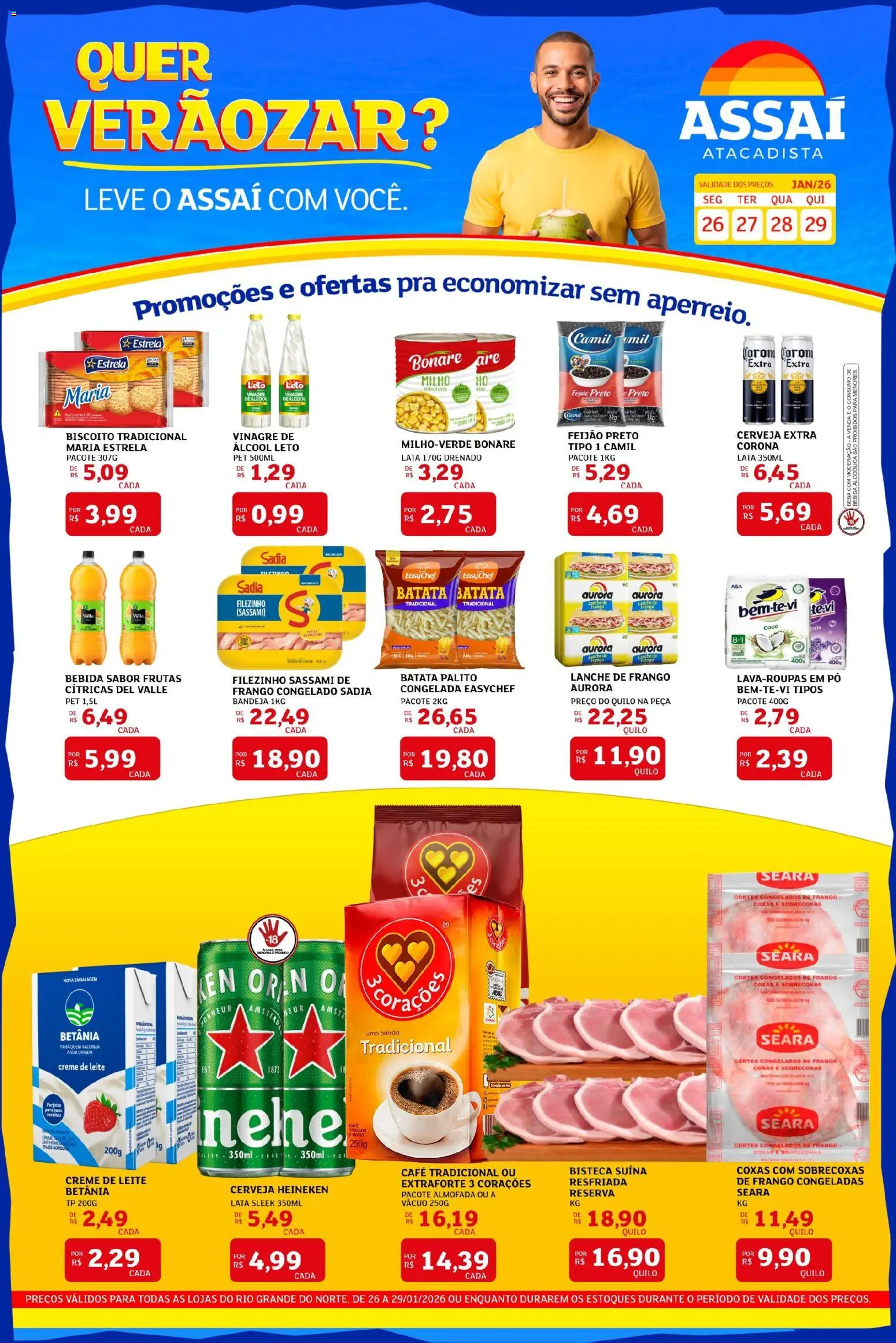 Assaí Atacadista Folheto - válido de 26.01.2026 | Página: 1 | Produtos: Coco, Vinagre, Café, Creme de leite