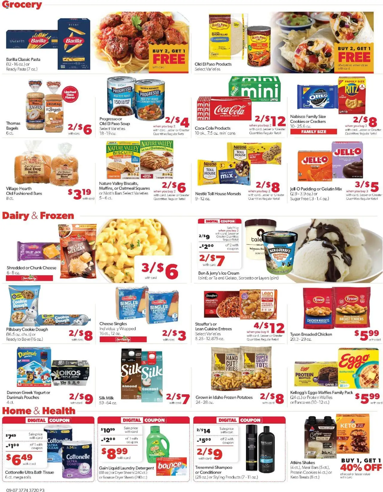 Family Fare Weekly Ad - IA - valid from 07.09.2025 | Page: 3 | Products: Shampoo, Conditioner, Butter, Cheese