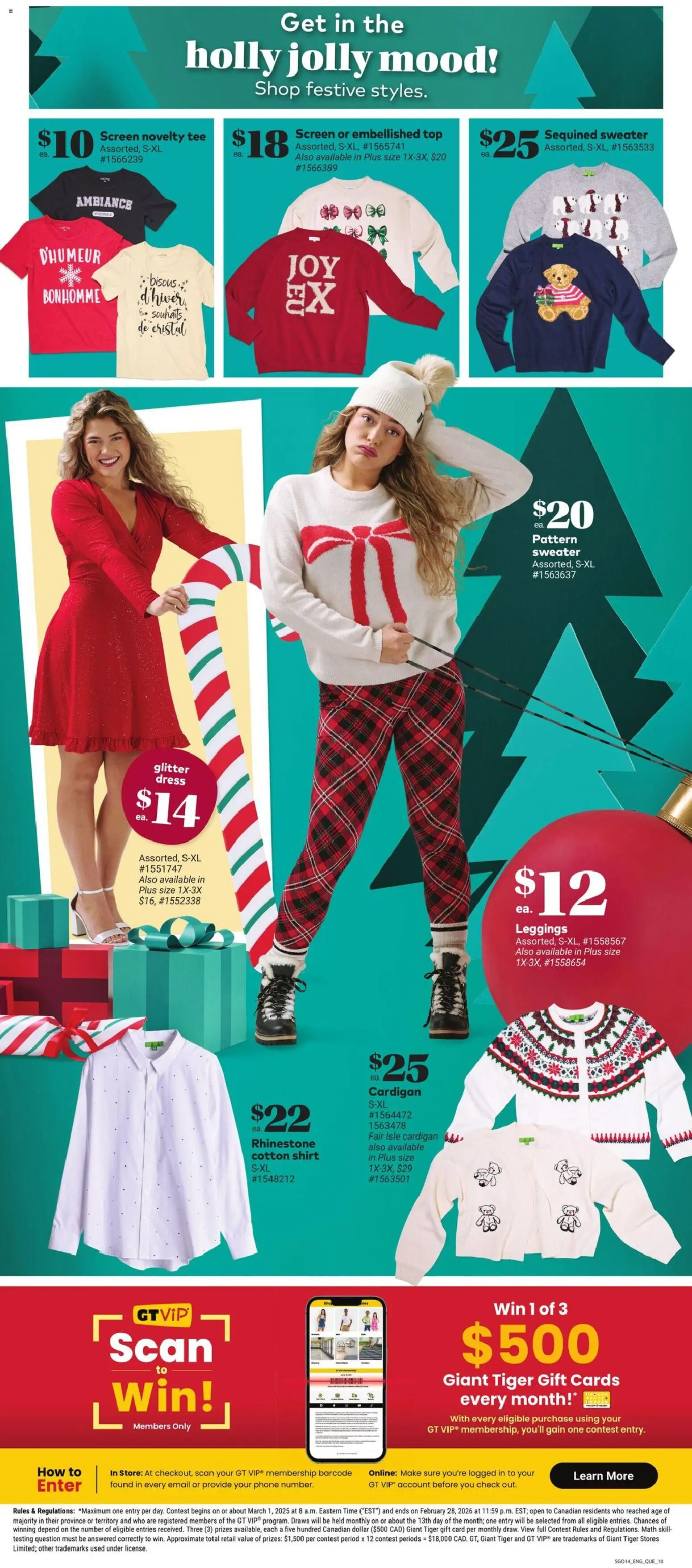 Giant Tiger flyer valid from 05.11.2025 | Page: 12 | Products: Cardigan, Dress, Sweater, Leggings