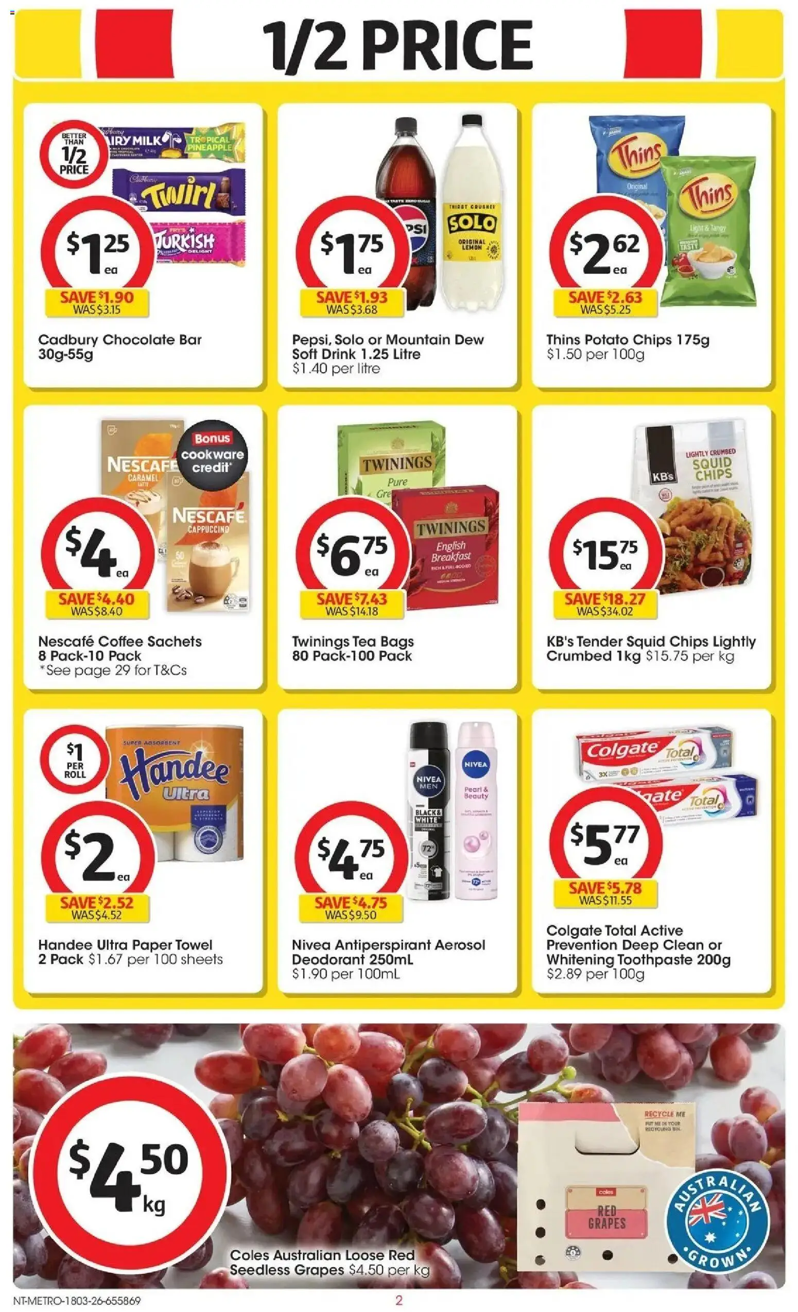 Coles catalogue - valid from 17.03.2026 | Page: 2 | Products: Gate, Milk, Coffee, Antiperspirant