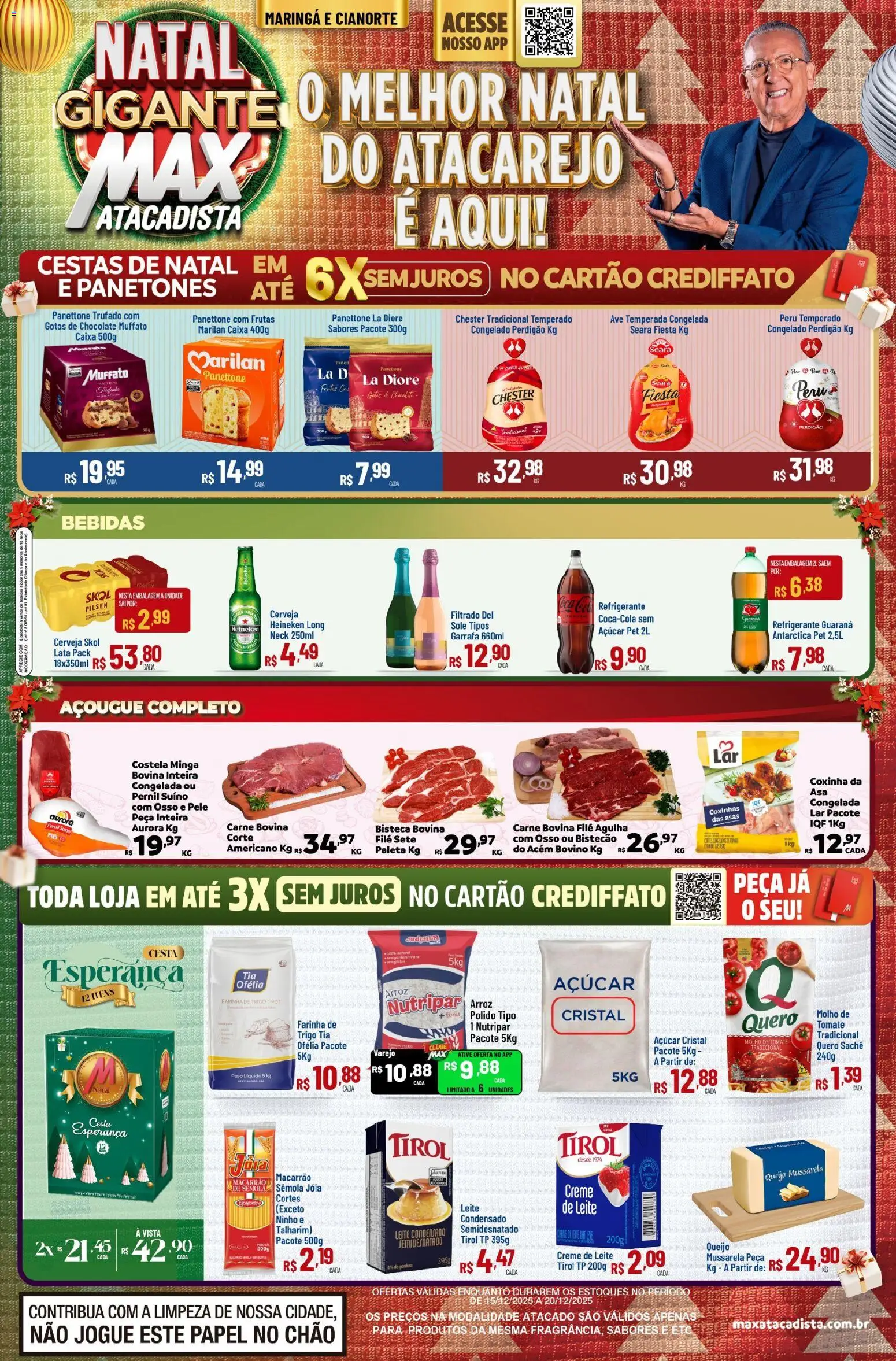Max Atacadista Folheto - válido de 15.12.2025 | Página: 1 | Produtos: Leite, Cerveja, Creme, Bistecão