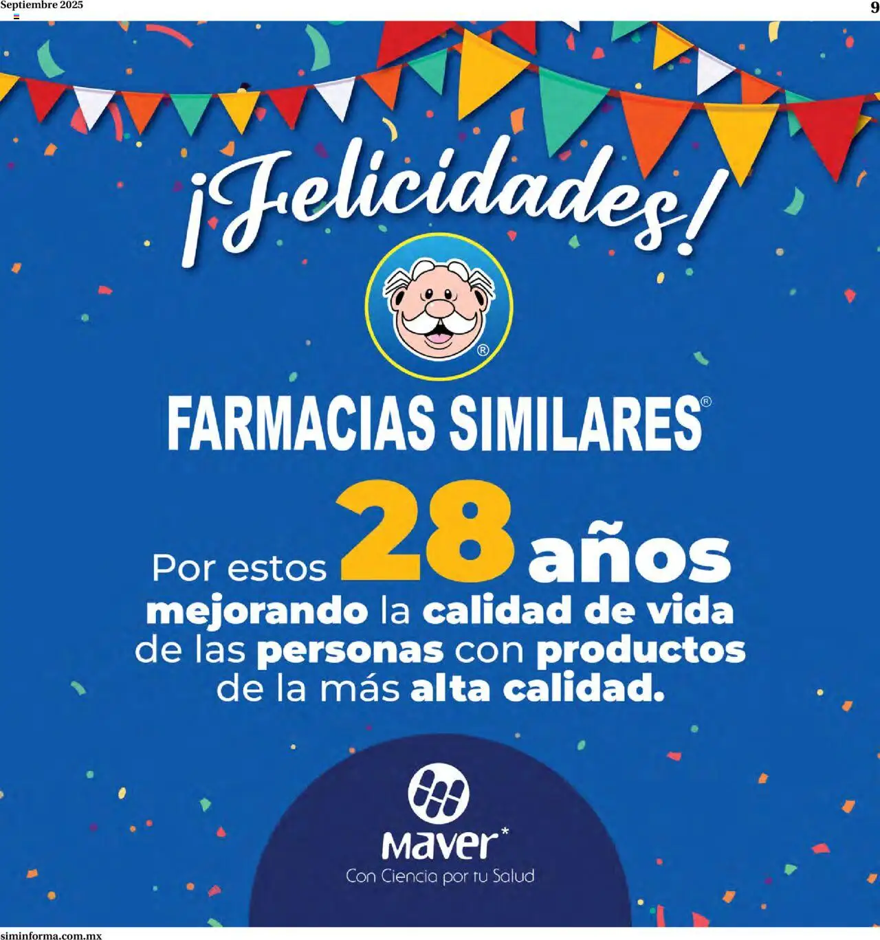 Nuevas ofertas de Farmacias Similares válidas en toda la República Mexicana desde el 22.09.2025. ¡Encuentra las mejores ofertas en Farmacias Similares - Catálogo Siminforma! | Página: 9