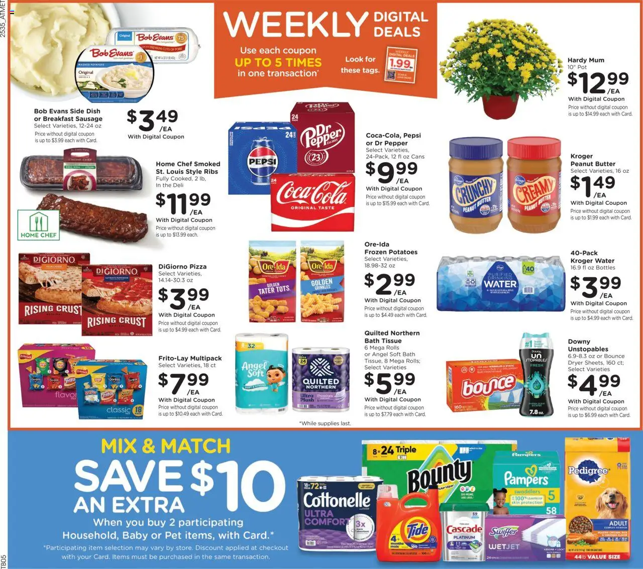 Kroger Weekly Ad - valid from 01.10.2025 | Page: 2 | Products: Bath, Butter, Pizza, Potatoes