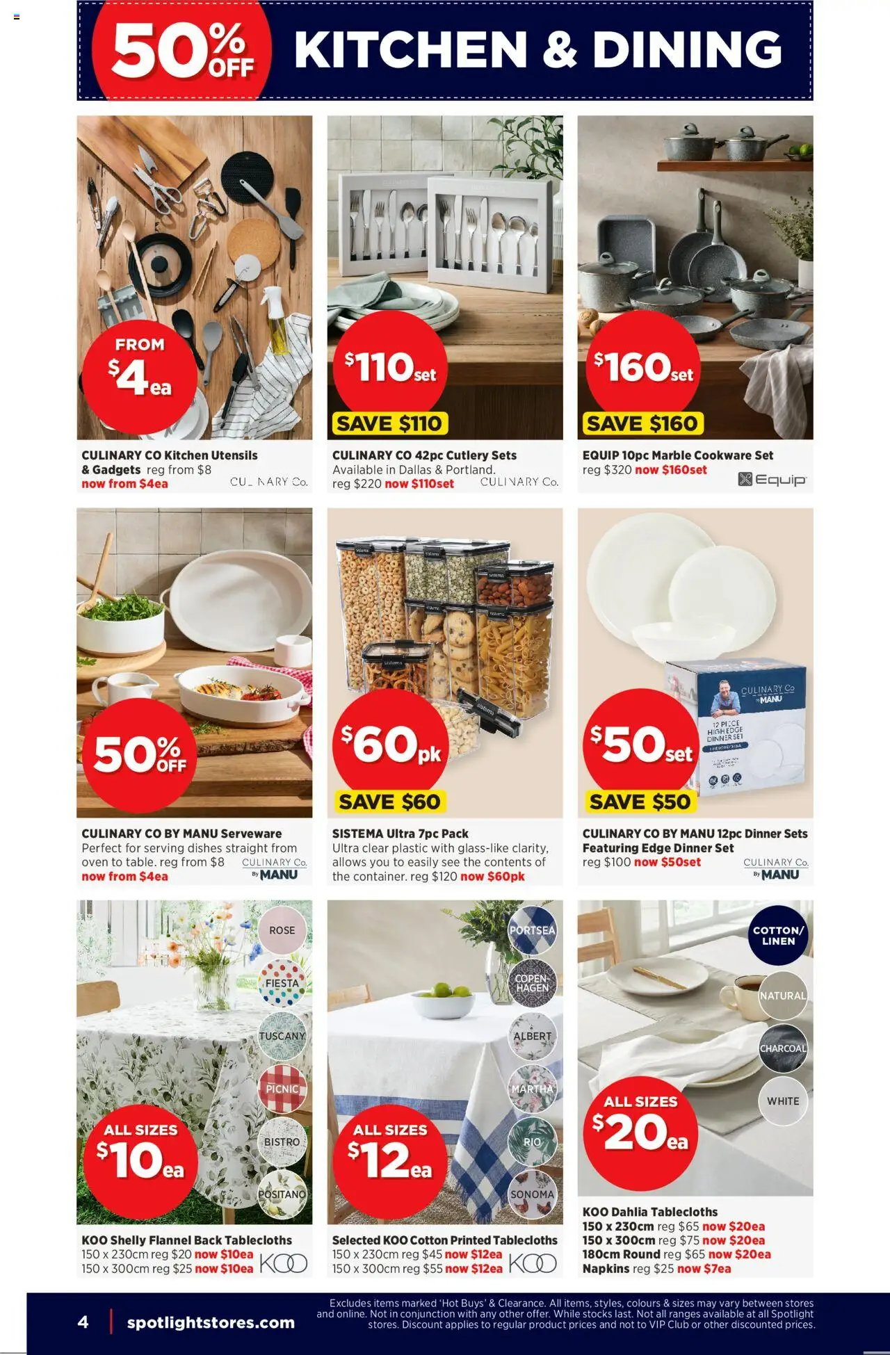 Spotlight catalogue - valid from 08.10.2025 | Page: 4 | Products: Dinner set, Cookware, Napkins, Utensils