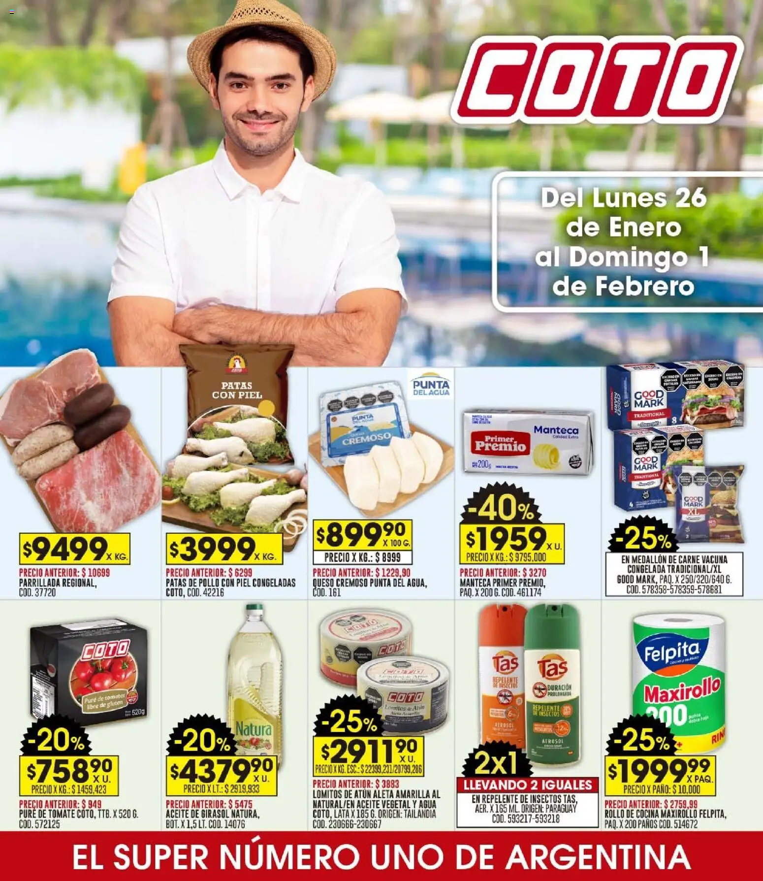 Coto - Ofertas fin │ válido desde el 26.01.2026 | Página: 1 | Productos: Aceite, Tomate, Agua, Pure de Tomate