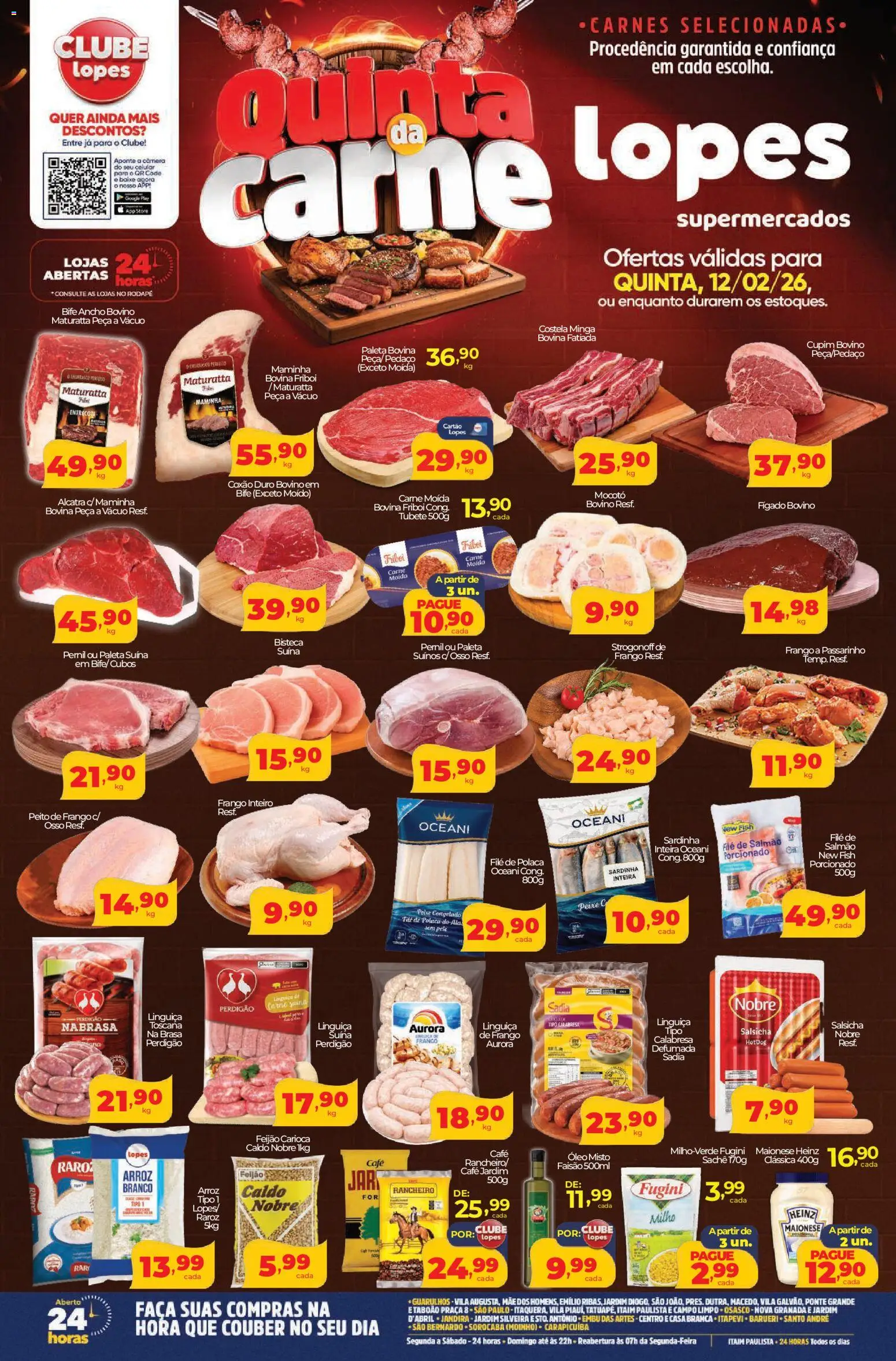 Lopes Supermercados Folheto - válido de 12.02.2026 | Página: 1 | Produtos: Feijão, Maminha, Pernil, Rodapé