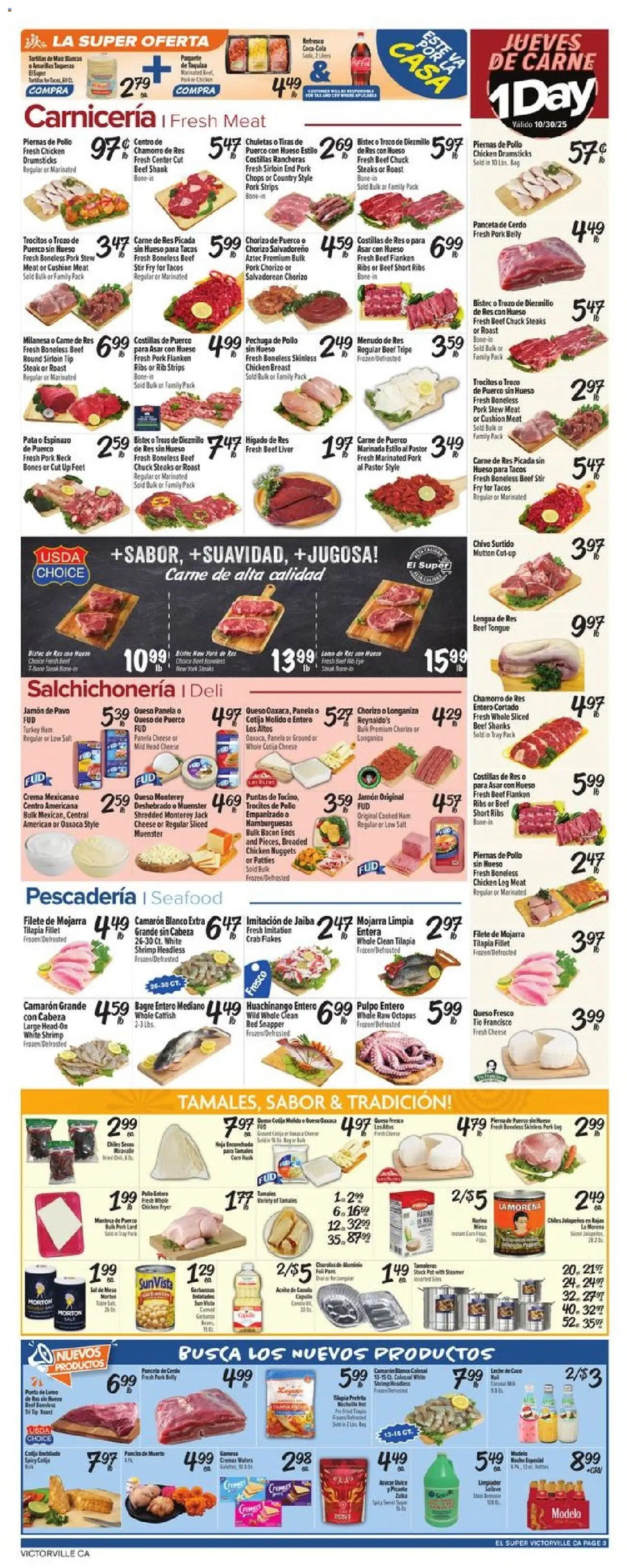 El Super Weekly Ad - CA - valid from 29.10.2025 | Page: 3 | Products: Cheese, Pork, Salt, Bag