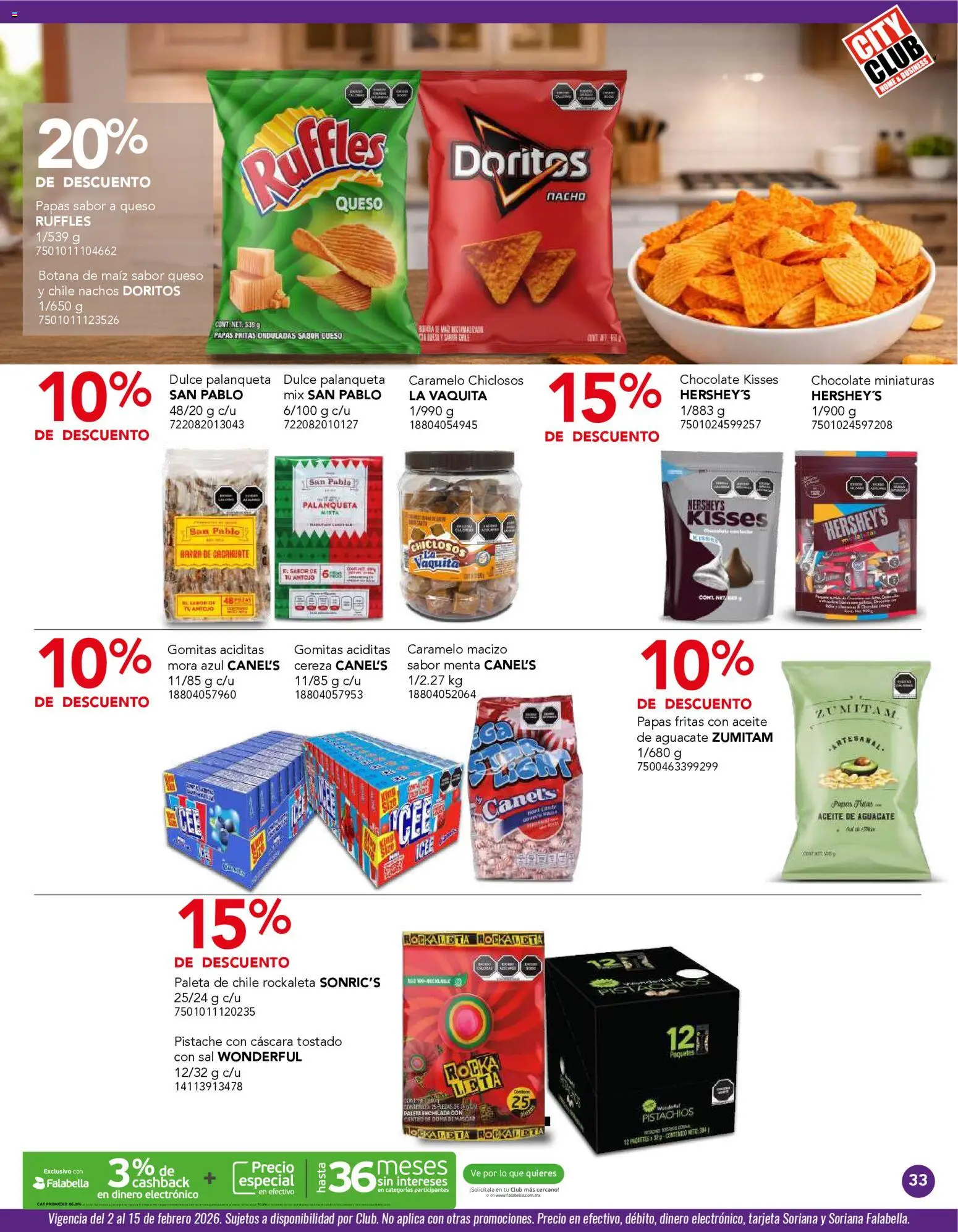 Nuevas ofertas de City Club válidas en toda la República Mexicana desde el 02.02.2026. ¡Encuentra las mejores ofertas en City Club catálogo! | Página: 33 | Productos: Paleta, Queso, Aguacate, Barra