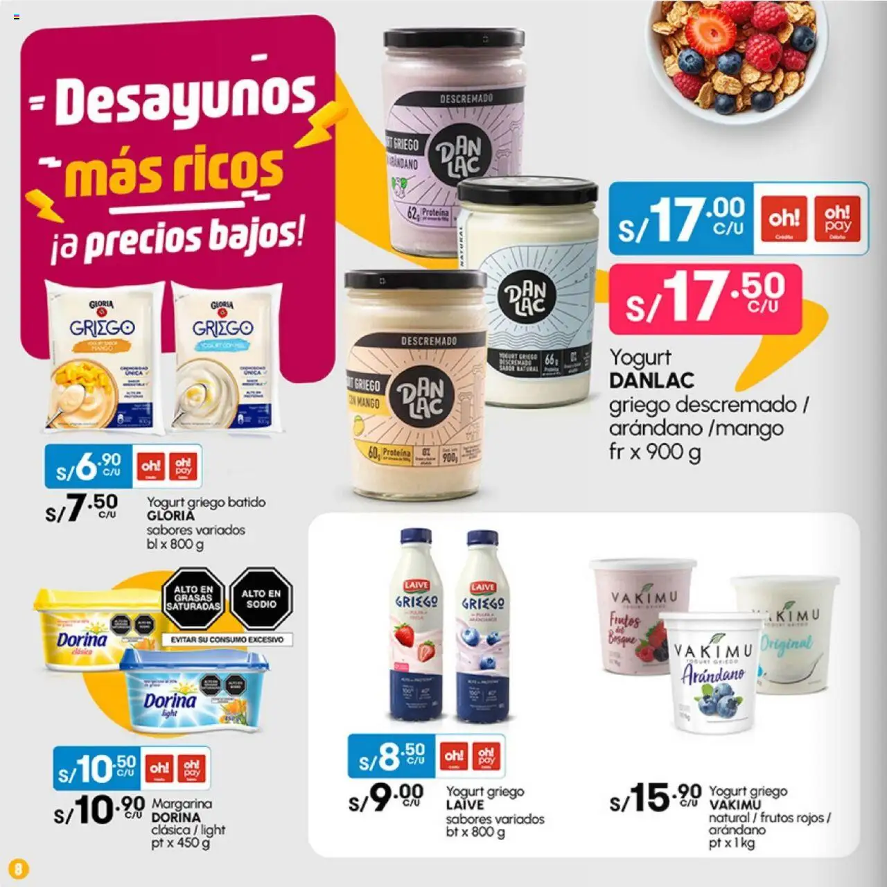 Catálogo Plaza Vea válido desde 02.06.2025 | Página: 8 | Productos: Yogurt