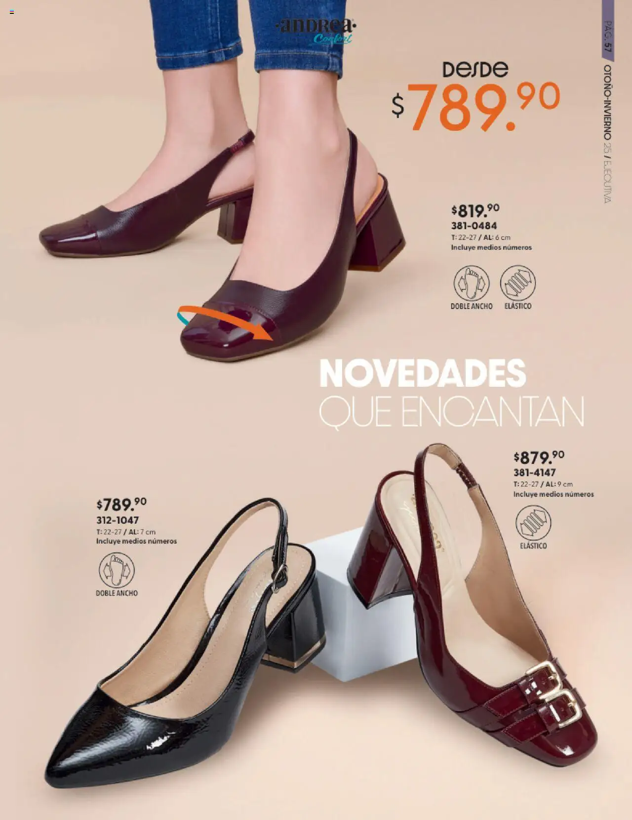 Nuevas ofertas de Andrea válidas en toda la República Mexicana desde el 24.08.2025. ¡Encuentra las mejores ofertas en Andrea - CCatálogo Calzado Confort Otoño! | Página: 57