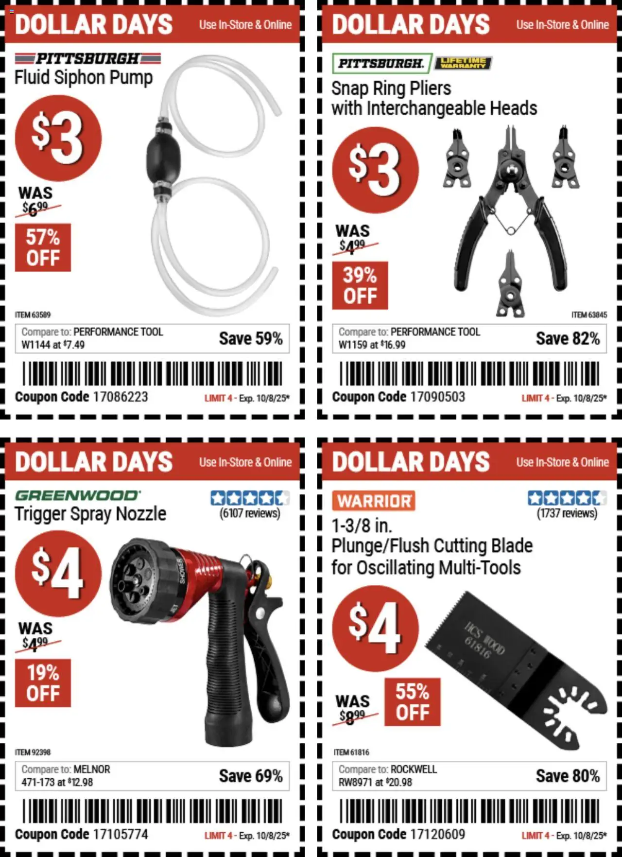 Harbor Freight Dollar Days - valid from 25.09.2025 | Page: 3 | Products: Pump, Ring