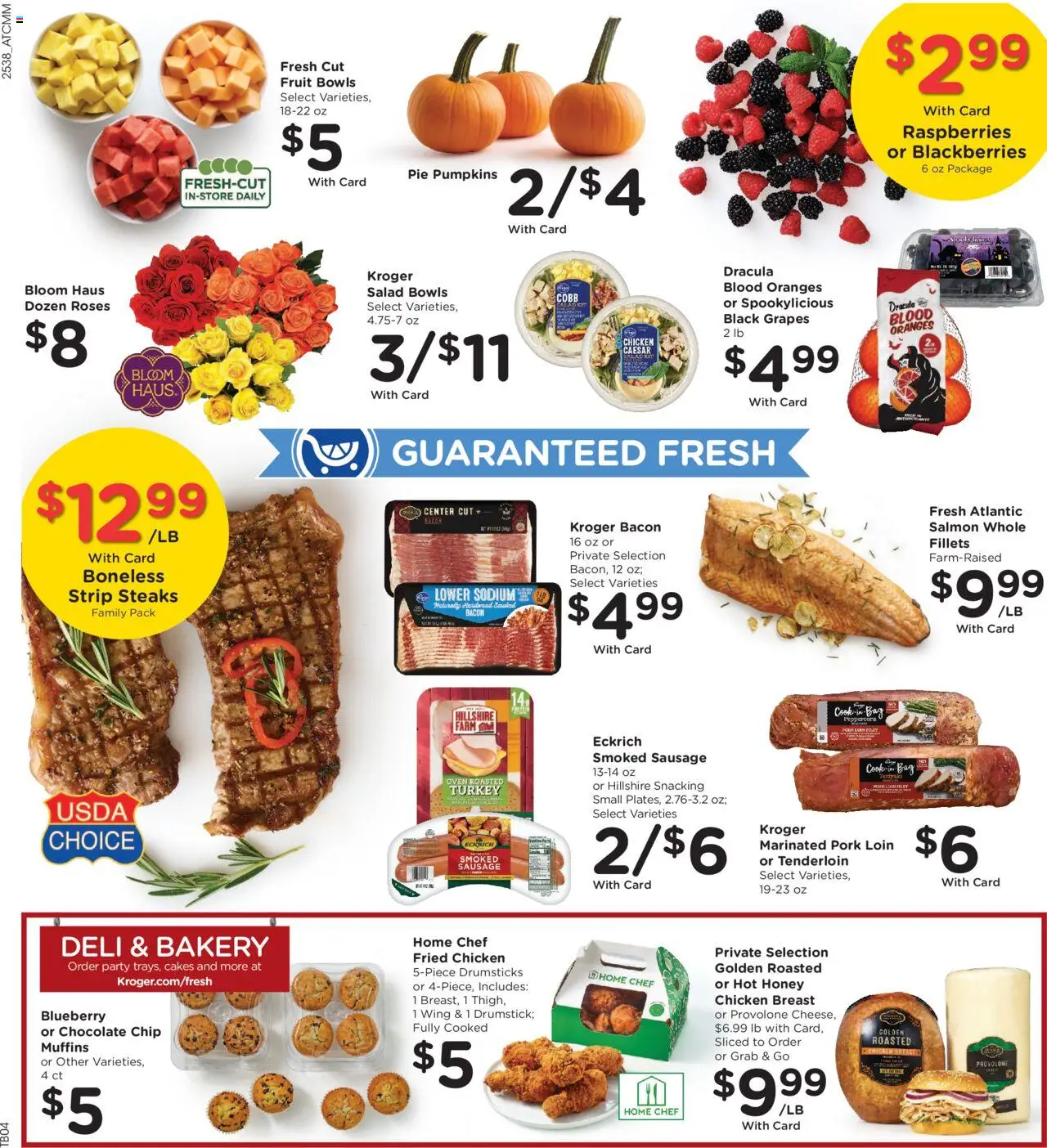 Kroger Weekly Ad - valid from 22.10.2025 | Page: 12 | Products: Oranges, Sausage, Grapes, Chocolate Chip