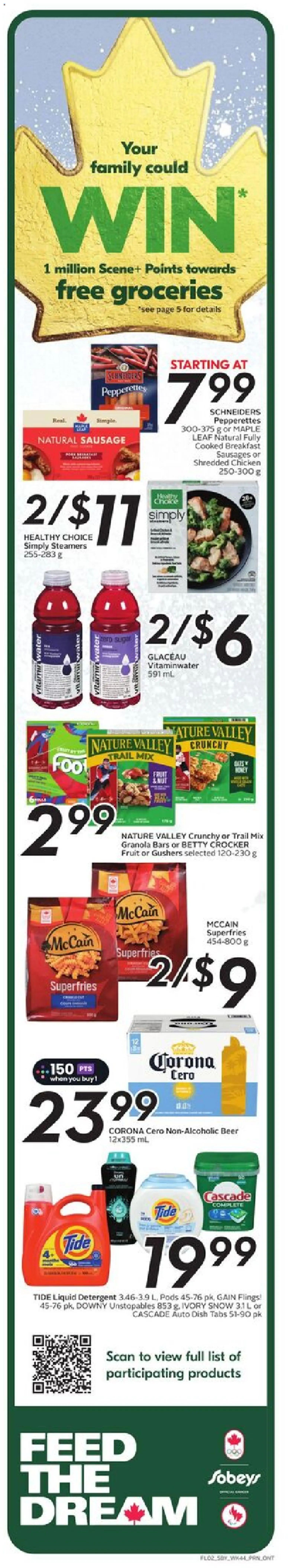 Sobeys flyer valid from 26.02.2026 | Page: 3 | Products: Detergent, Beer, Chicken