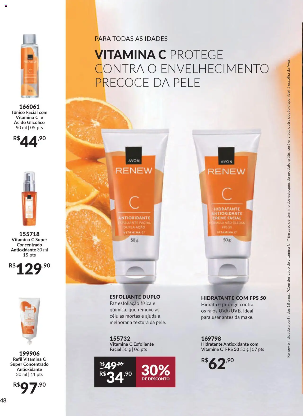Avon Folheto - válido de 07.10.2025 | Página: 48 | Produtos: Tônico, Creme, Vitamina c
