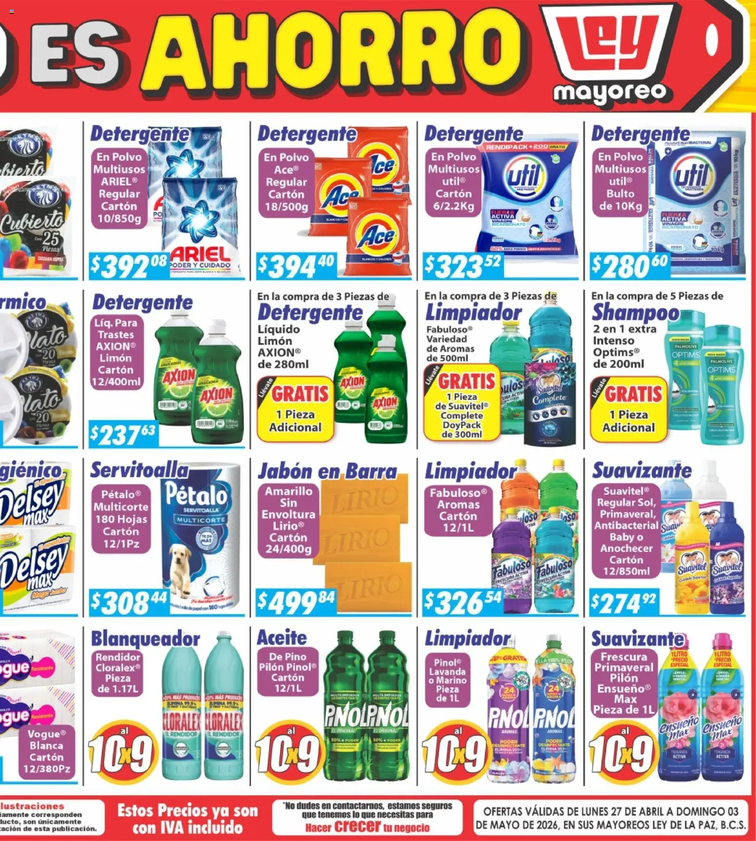 Nuevas ofertas de Casa Ley válidas en toda la República Mexicana desde el 27.04.2026. ¡Encuentra las mejores ofertas en Casa Ley folleto La Paz! | Página: 4 | Productos: Limón, Desinfectante, Polvo, Jabón