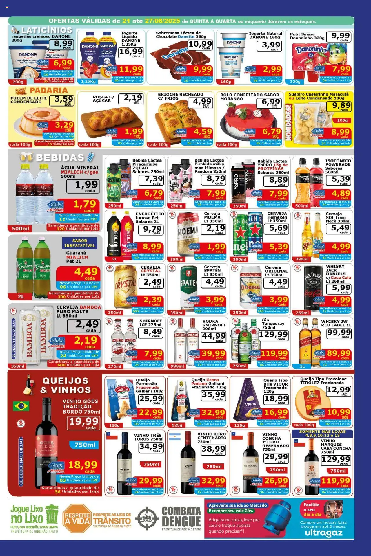 Mialich Supermercados Folheto - válido de 21.08.2025 | Página: 3 | Produtos: Maracujá, Leite, Cerveja Heineken, Bolo