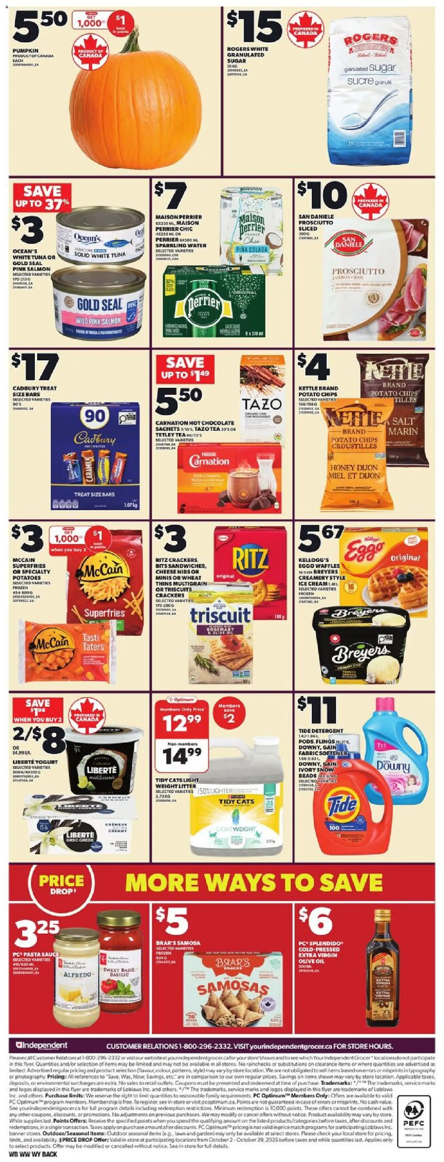Independent Grocer flyer valid from 23.10.2025 | Page: 4 | Products: Chips, Ice cream, Cheese, Chocolate