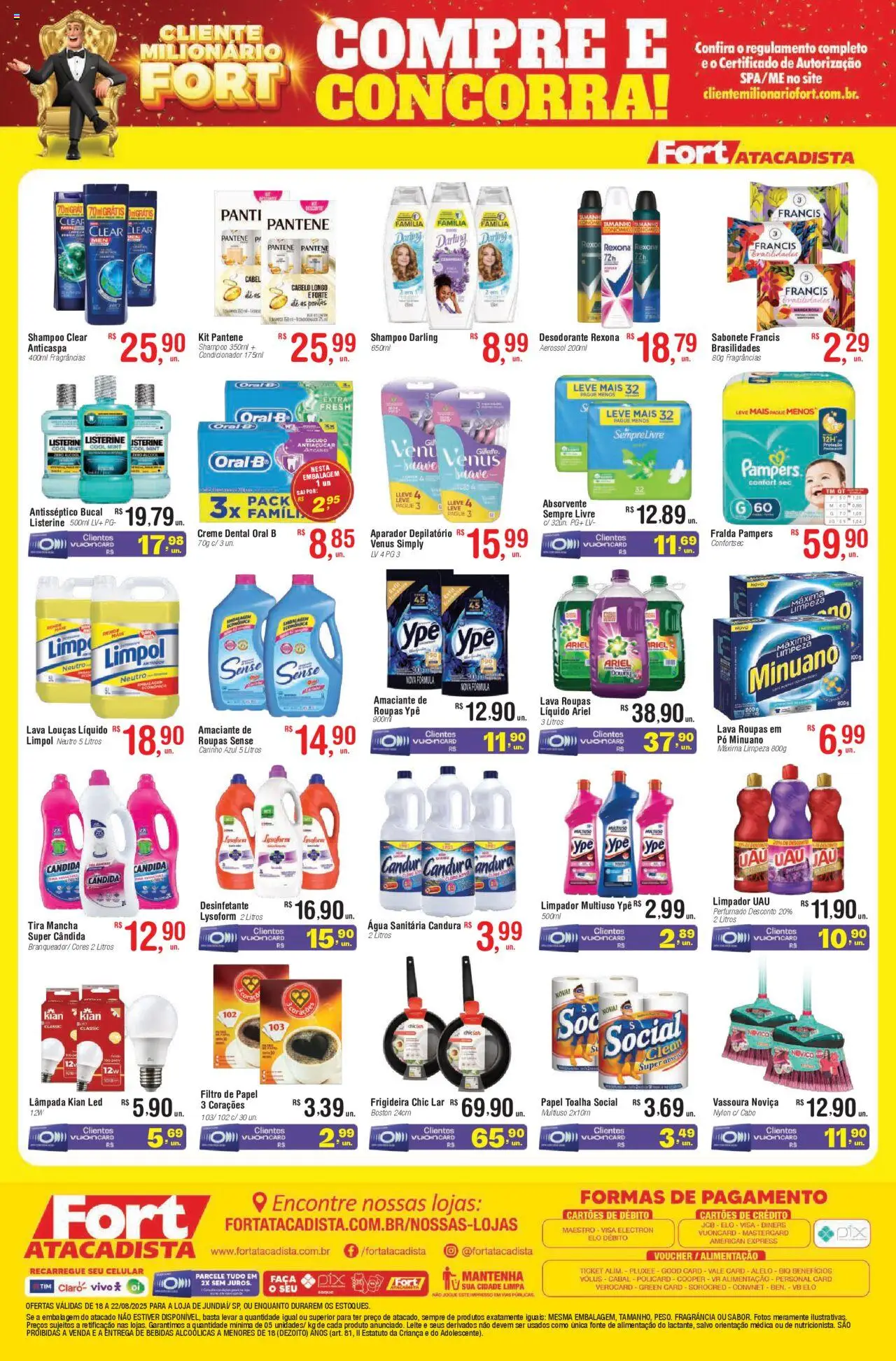 Fort Atacadista Folheto - válido de 18.08.2025 | Página: 4 | Produtos: Pampers, Frigideira, Creme dental, Cabo