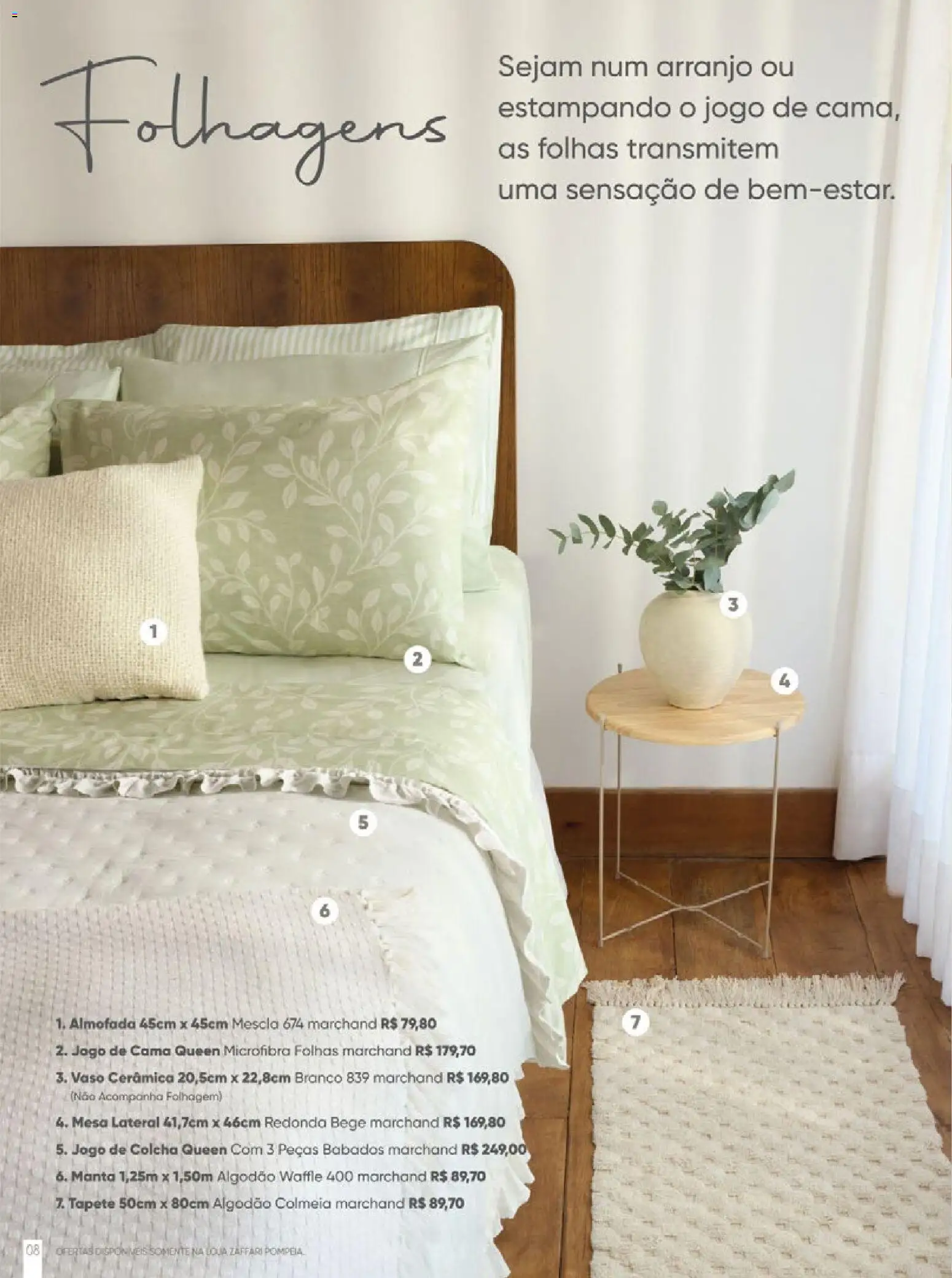 Zaffari Folheto - válido de 27.11.2025 | Página: 8 | Produtos: Jogo de cama, Colcha, Mesa, Vaso