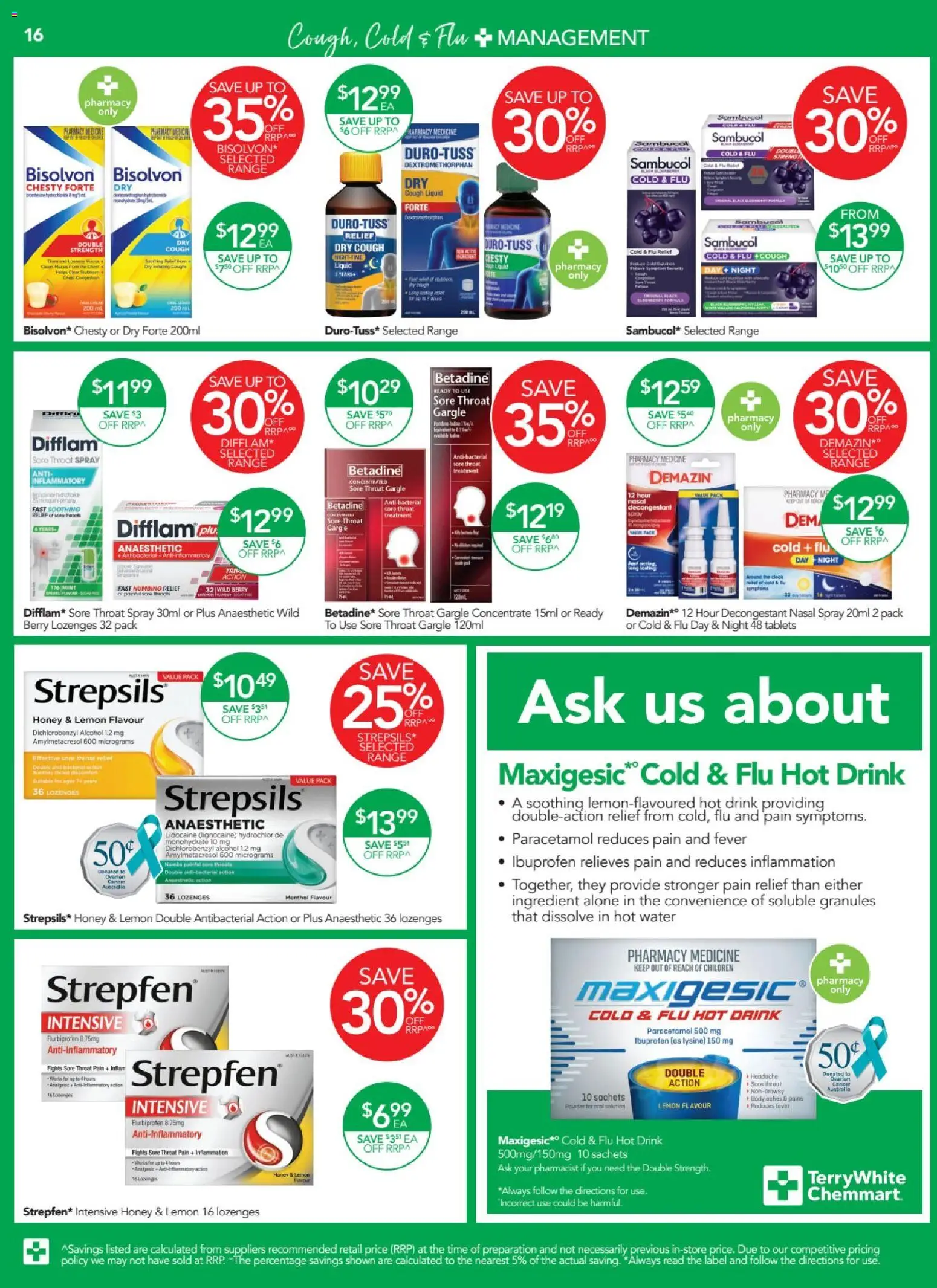 Terry White catalogue - valid from 16.04.2026 | Page: 16 | Products: Lemon, Nasal spray, Tablets, Pain relief