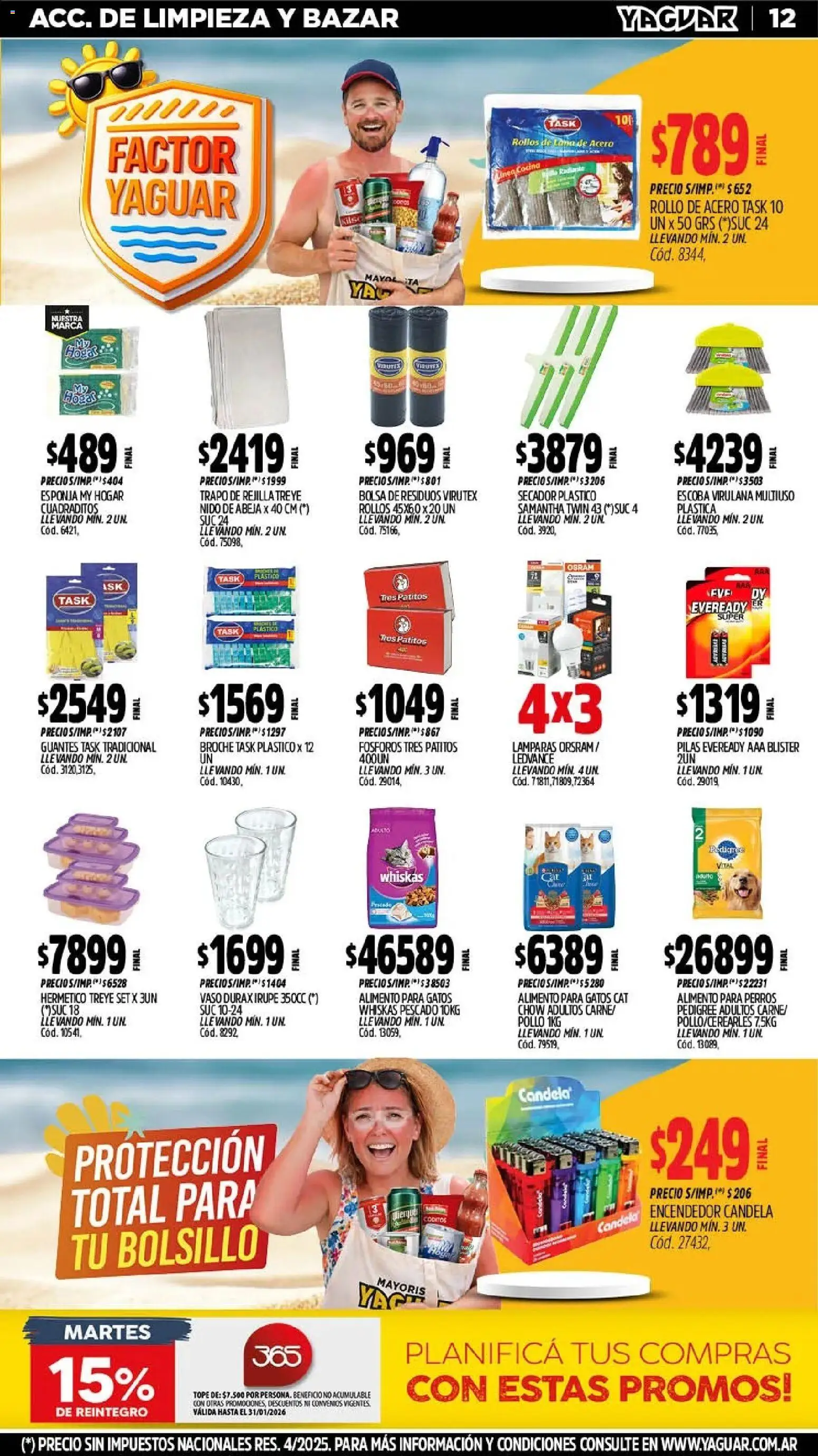 Yaguar - Oferta Semanal Trelew │ válido desde el 26.01.2026 | Página: 12 | Productos: Fósforos, Encendedor, Pollo, Guantes