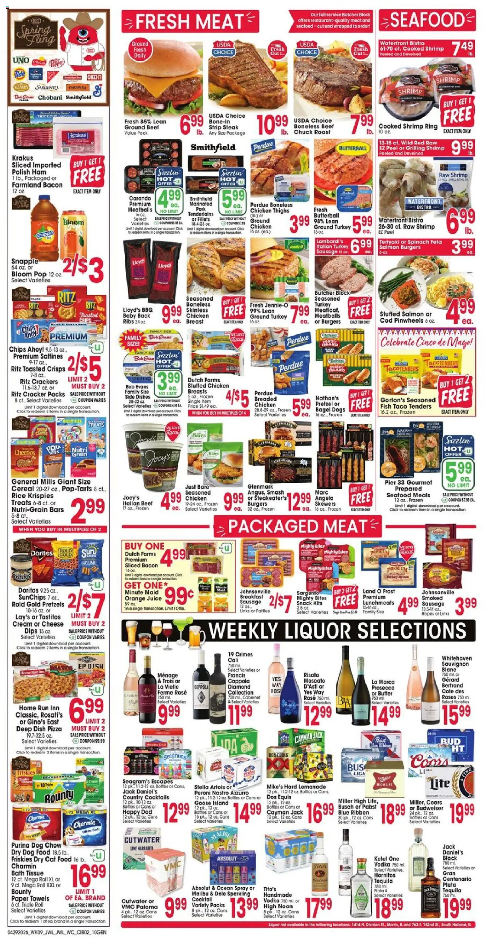 Jewel Osco Weekly Ad - valid from 29.04.2026 | Page: 2 | Products: Ring, Butter, Rice, Seafood