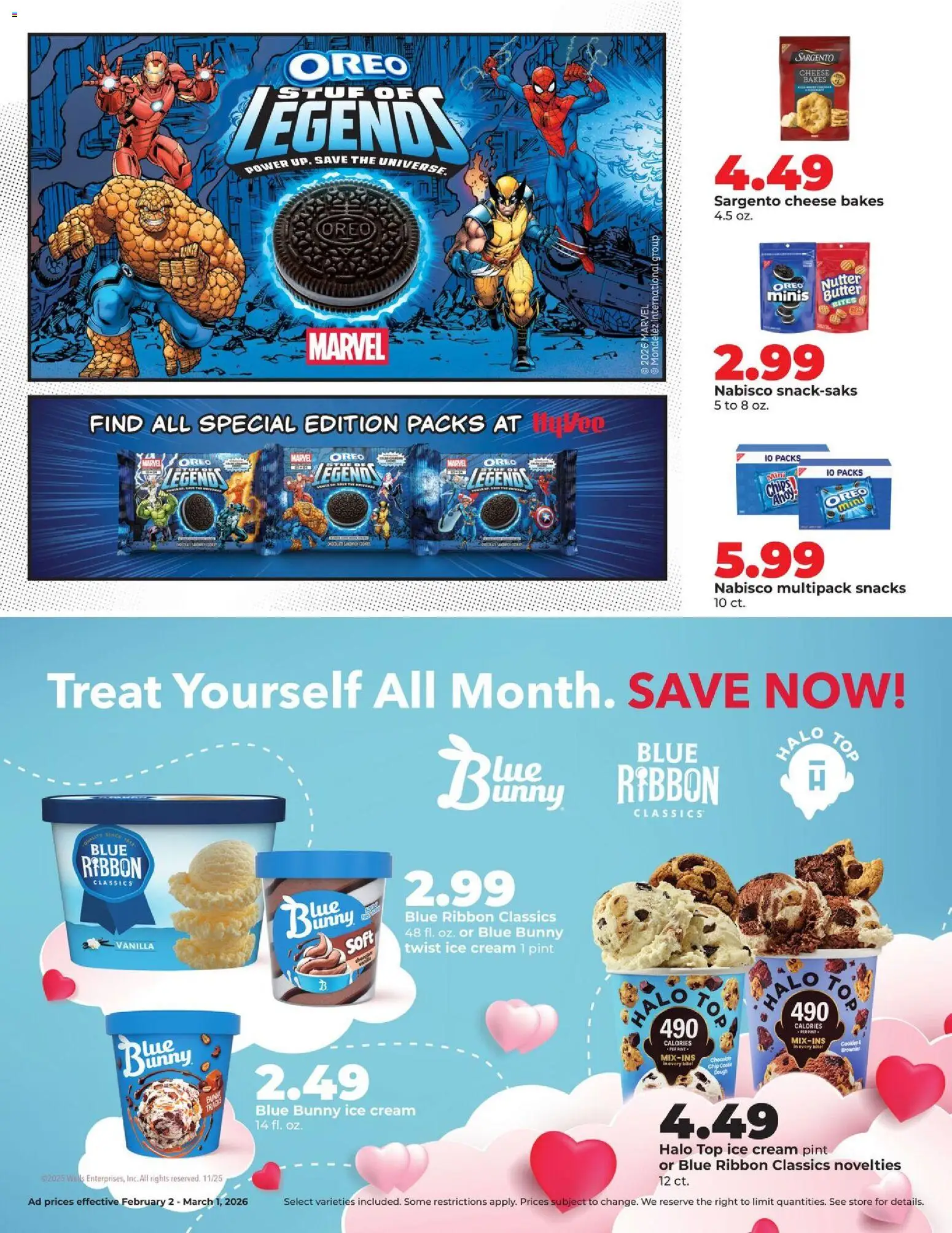 HyVee Deals Good All Month Long  - valid from 02.02.2026 | Page: 2 | Products: Butter, Cheese, Chips, Cream