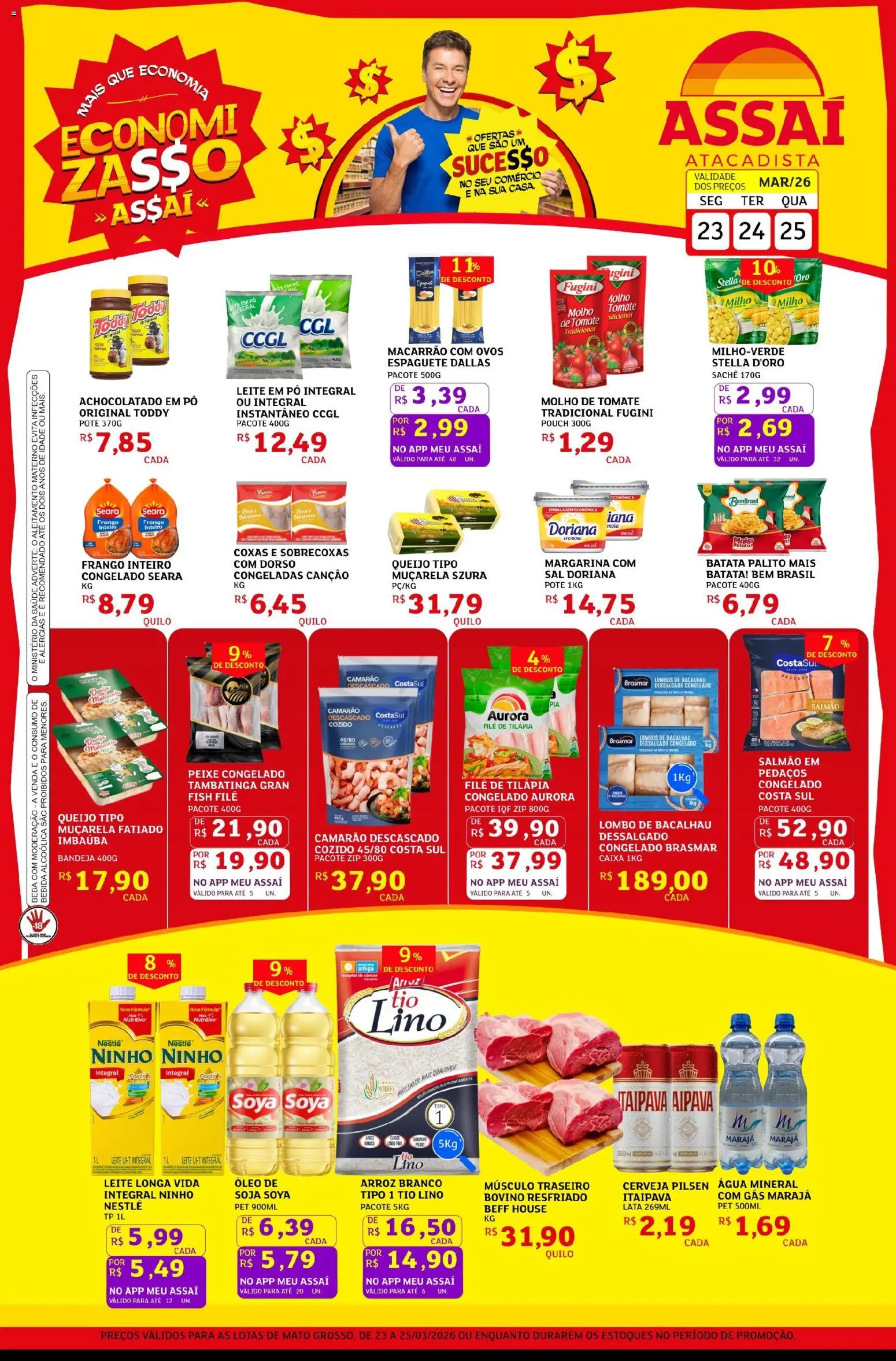 Assaí Atacadista Folheto - válido de 23.03.2026 | Página: 1 | Produtos: Pó, Lombo, Peixe, Sal