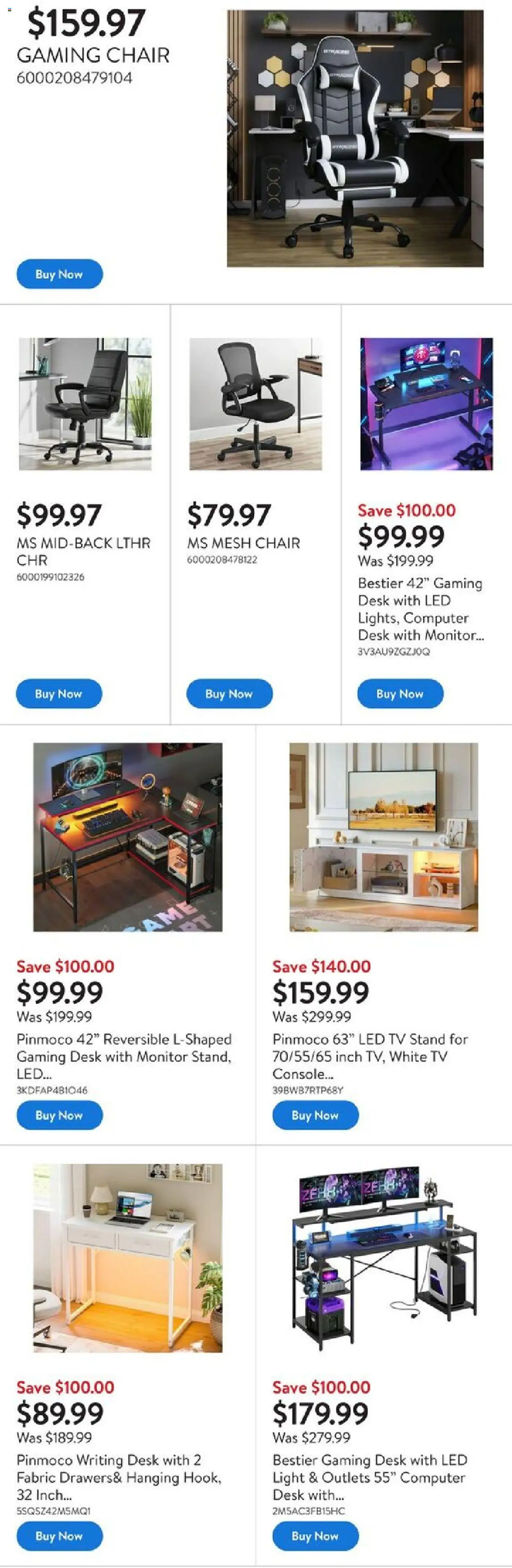 Walmart flyer valid from 02.10.2025 | Page: 5 | Products: Monitor, Computer, Tv, Chair