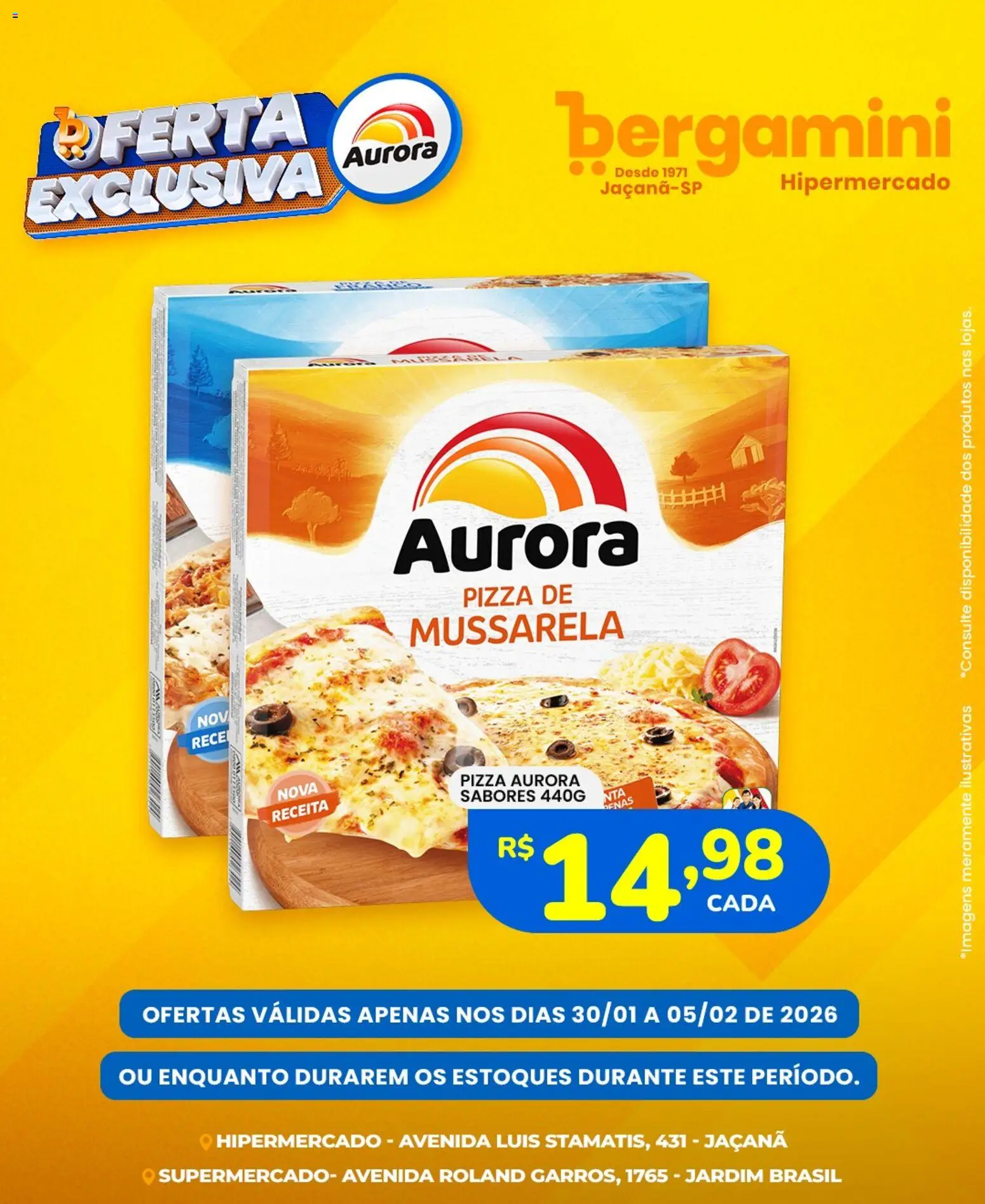 Supermercado Bergamini Folheto - válido de 30.01.2026 | Página: 4 | Produtos: Pizza, Mussarela