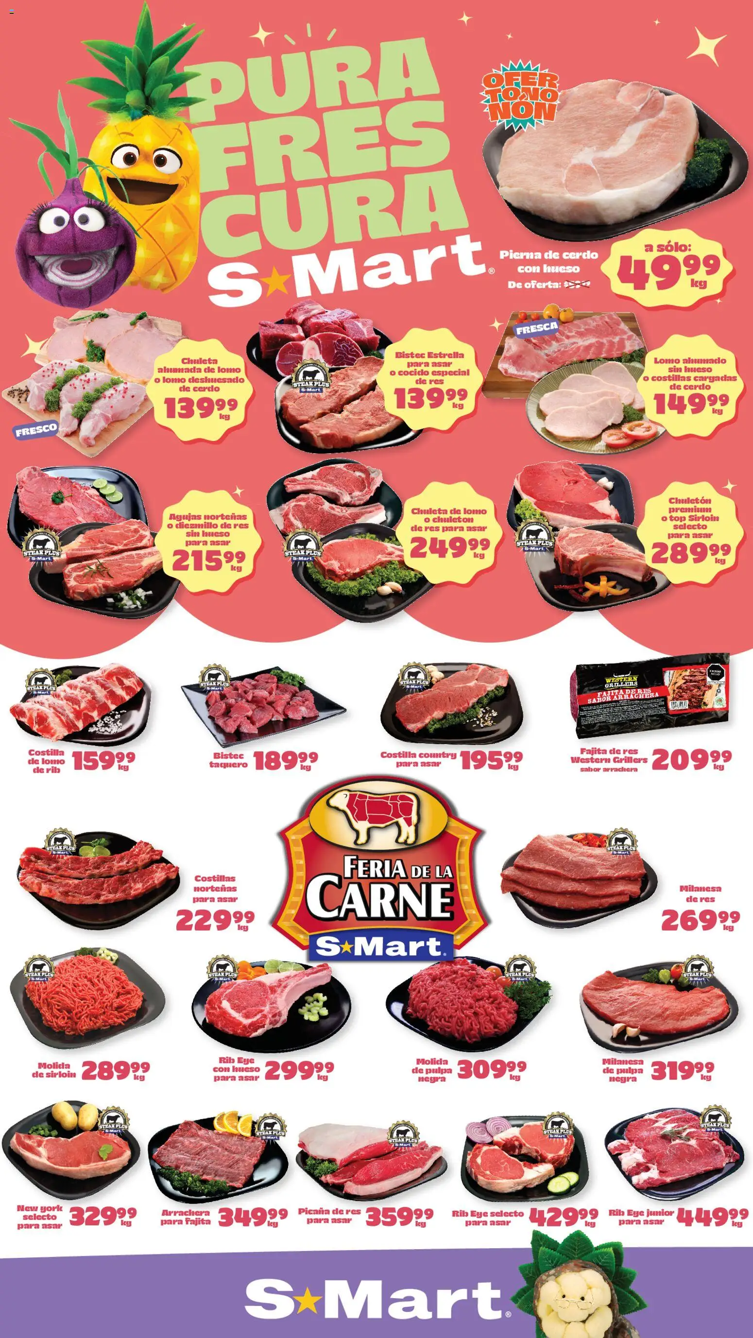 Nuevas ofertas de S-Mart válidas en toda la República Mexicana desde el 17.04.2026. ¡Encuentra las mejores ofertas en S-Mart folleto Ofertas de feria Chihuahua! | Página: 1 | Productos: Milanesa, Cerdo, Res, Top