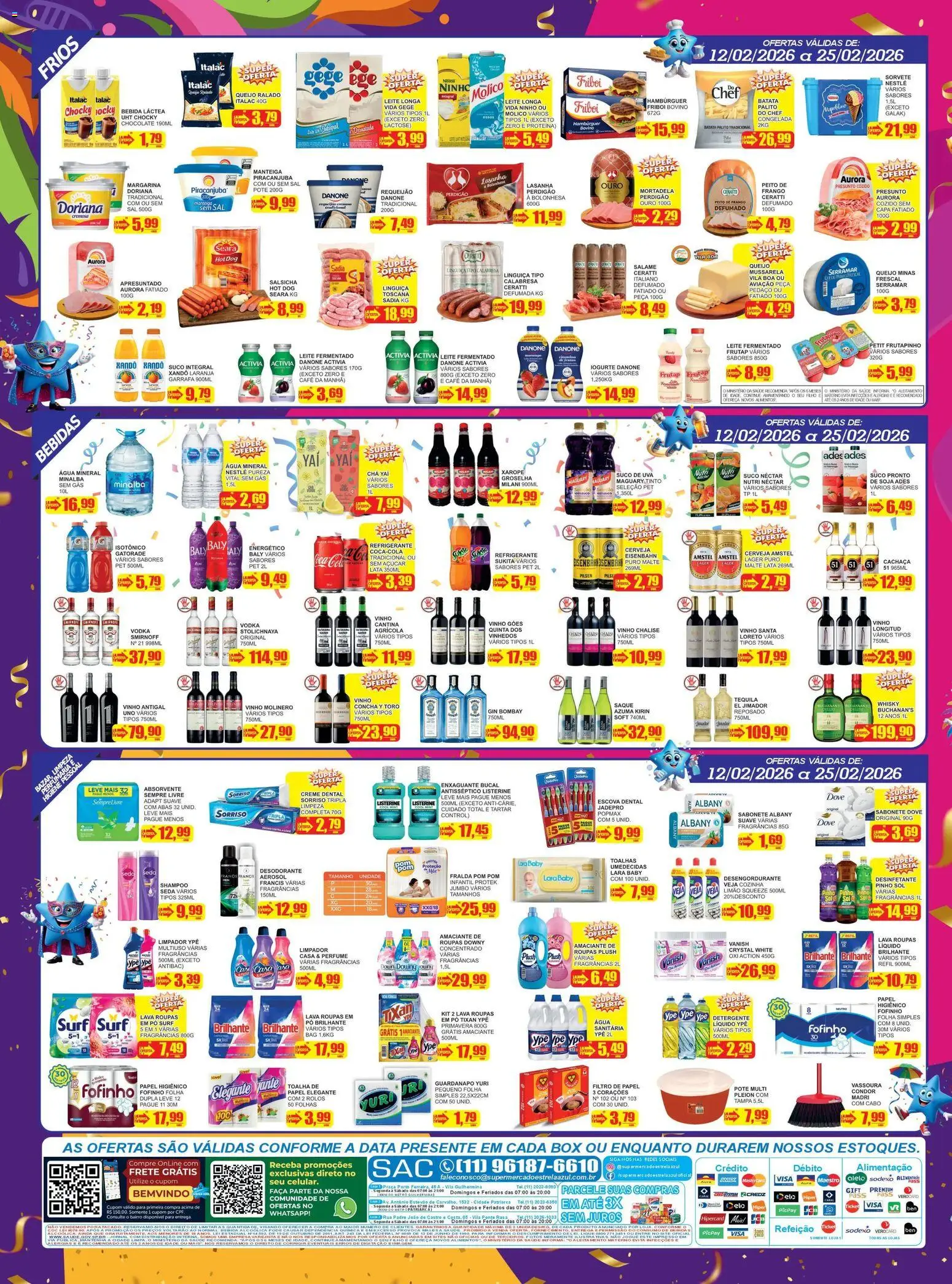 Estrela Azul Folheto - válido de 12.02.2026 | Página: 4 | Produtos: Pó, Amaciante de roupas, Cerveja, Hambúrguer