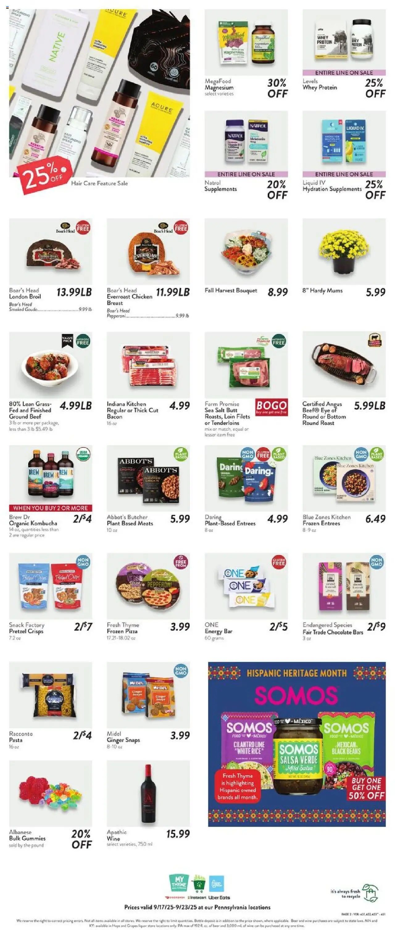 Fresh Thyme Weekly Ad - PA - valid from 17.09.2025 | Page: 5 | Products: Magnesium, Melatonin, Wine, Beer