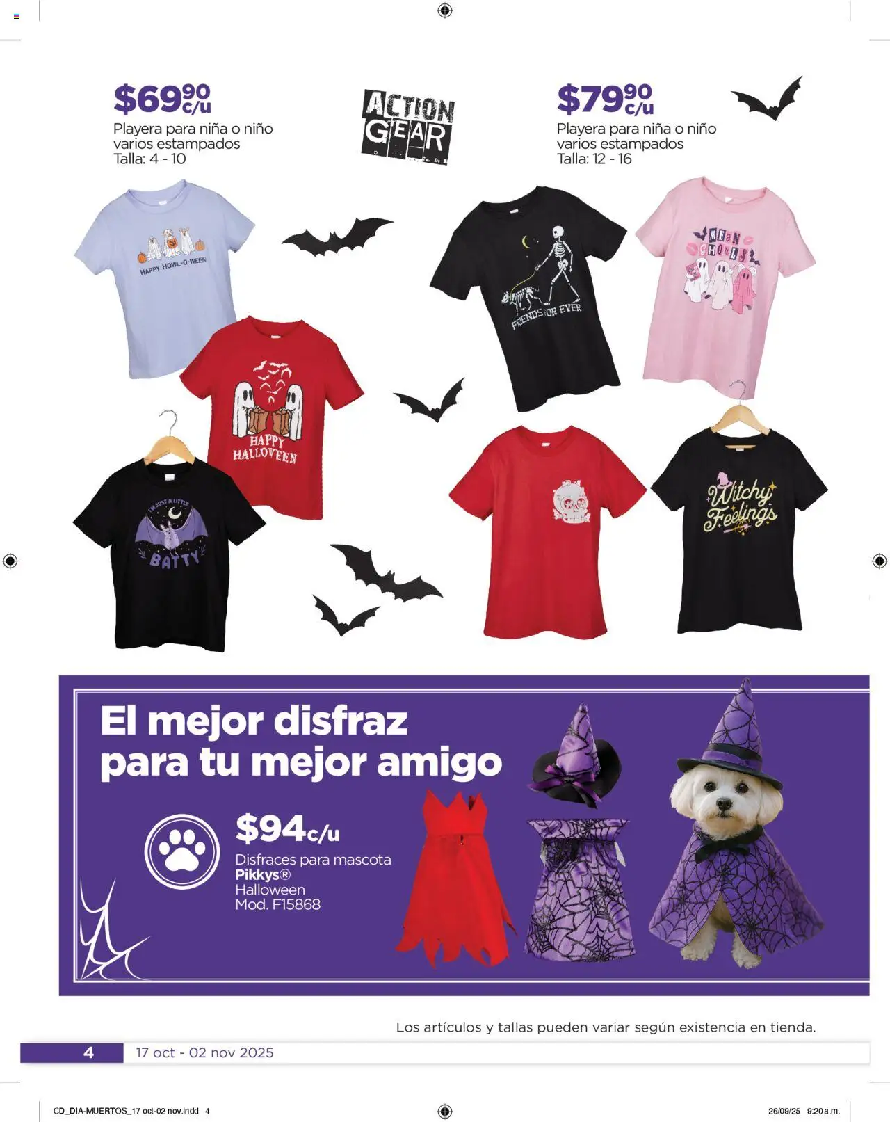 Nuevas ofertas de Chedraui válidas en toda la República Mexicana desde el 17.10.2025. ¡Encuentra las mejores ofertas en Chedraui folleto Este Halloween hazlo divertido! | Página: 4 | Productos: Playera