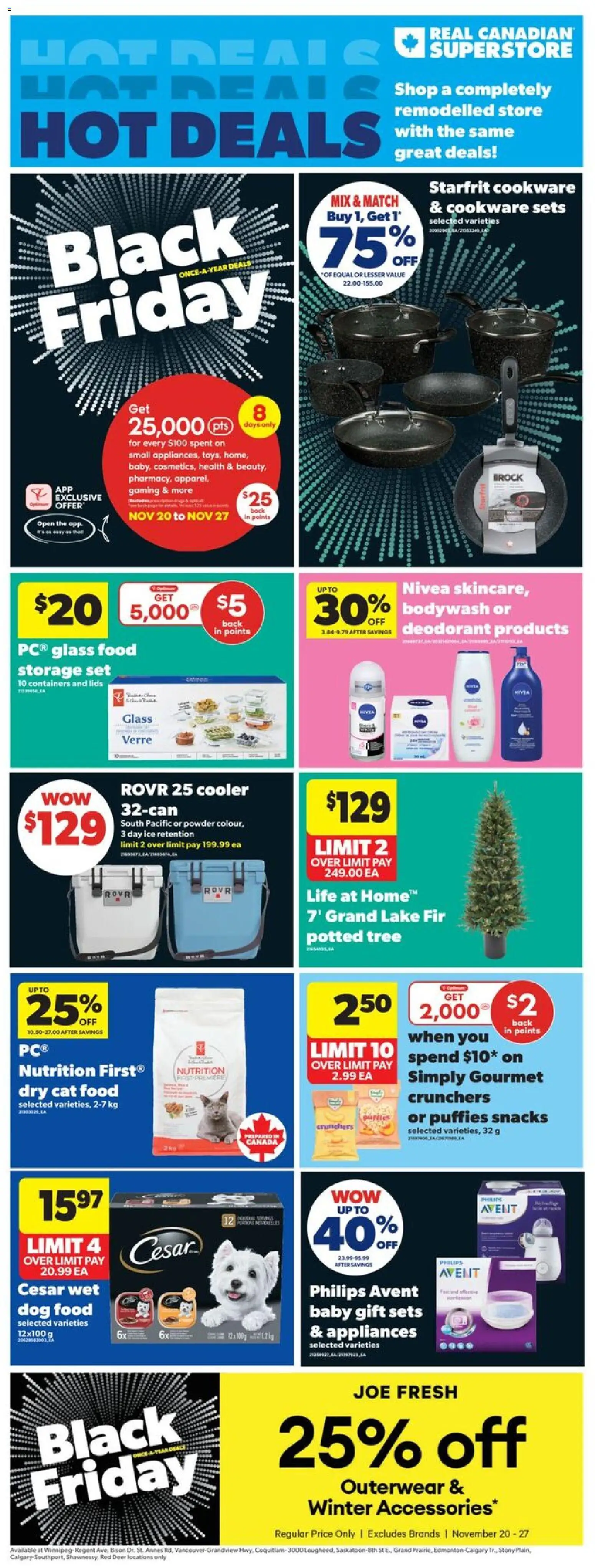 Real Canadian Superstore flyer valid from 20.11.2025 | Page: 1 | Products: Hat, Powder, Deodorant