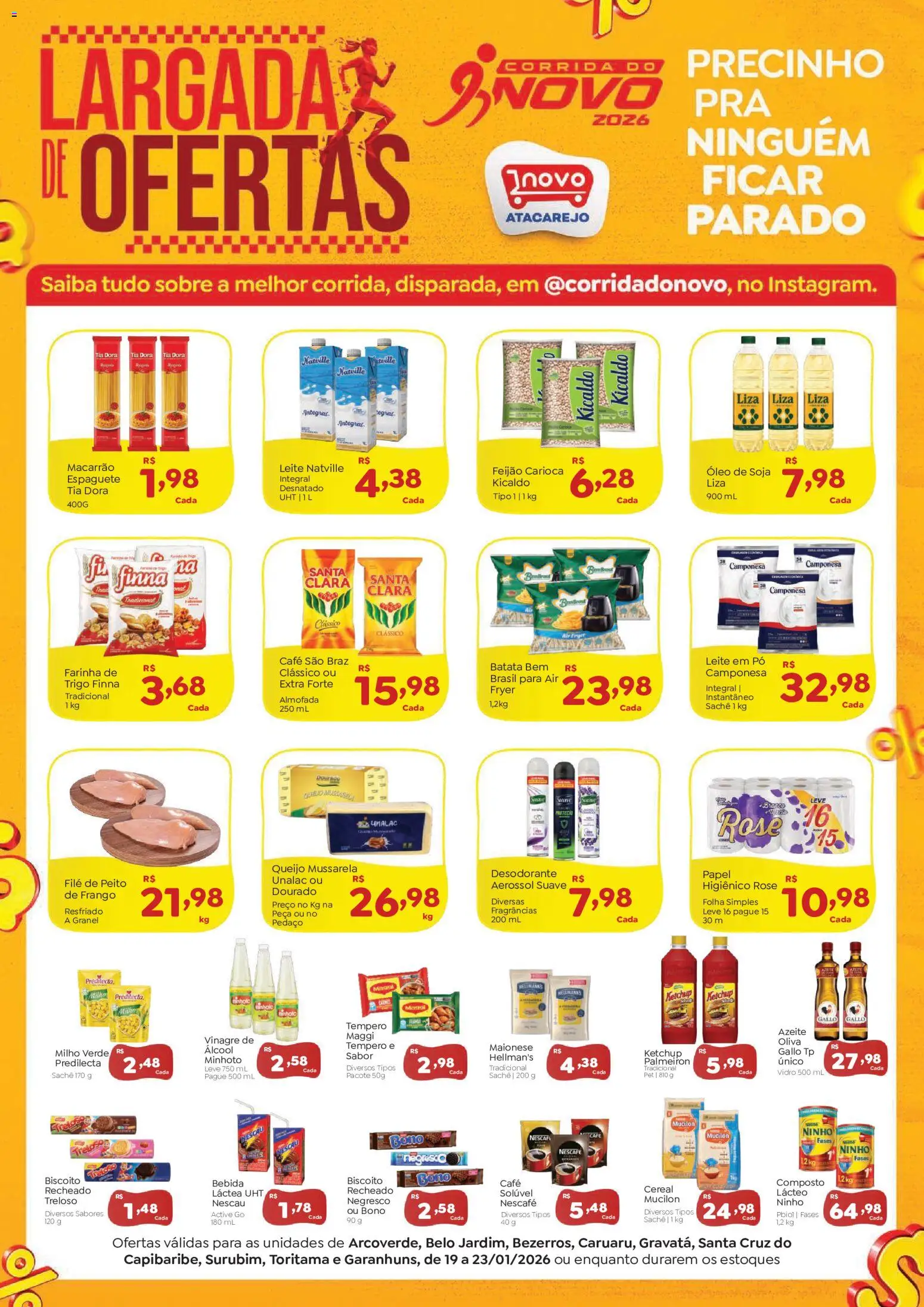 Novo Atacarejo Folheto - válido de 19.01.2026 | Página: 1 | Produtos: Pó, Nescau, Bebida, Maionese