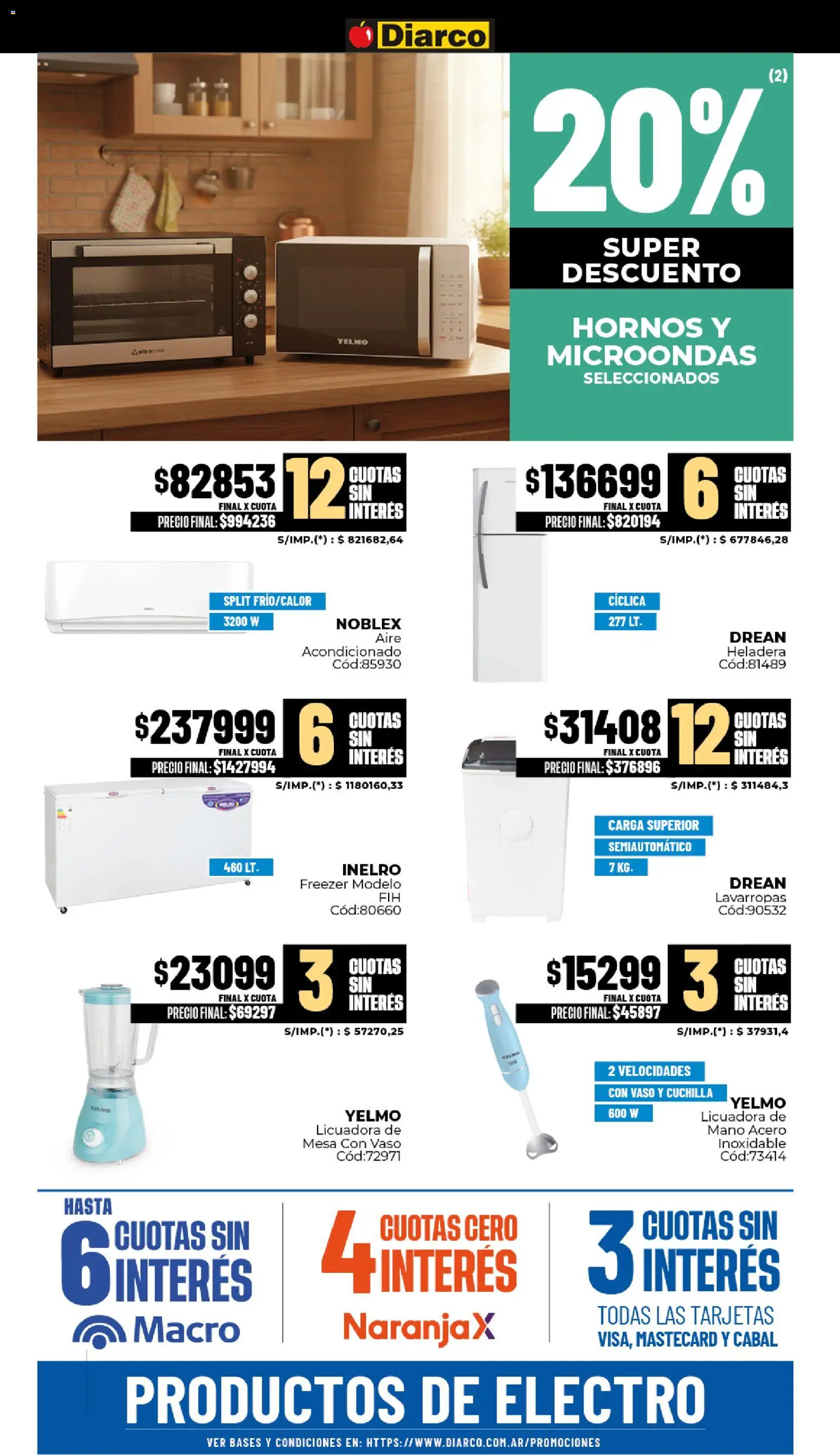 Diarco - Ofertas Hogar, Bazar Y Electro │ válido desde el 10.11.2025 | Página: 3 | Productos: Mesa, Heladera, Freezer, Licuadora