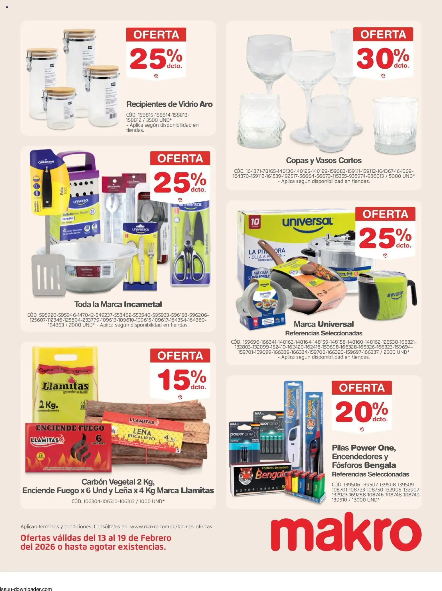 Makro revista - valida desde el 13.02.2026 | Página: 25 | Productos: Vasos, Fósforos, Rallador, Cocina