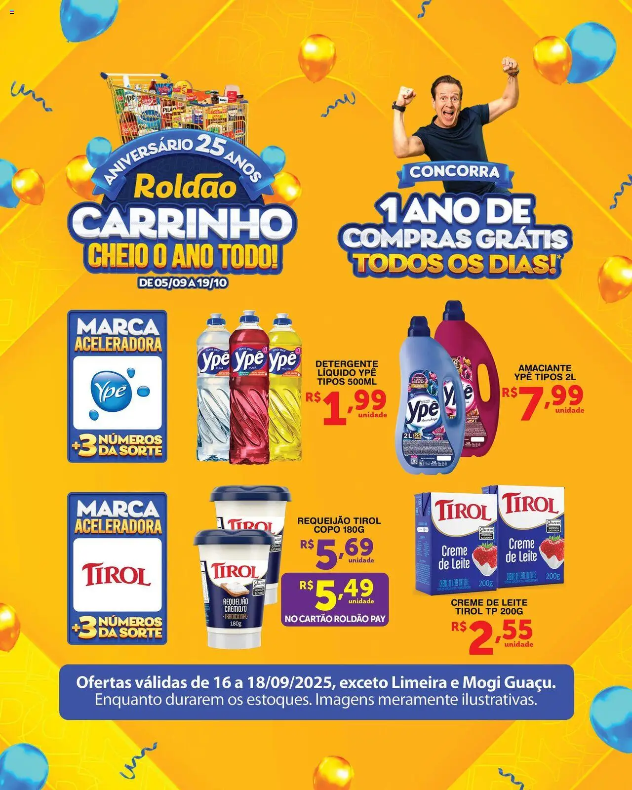 Roldão Folheto - válido de 16.09.2025 | Página: 6 | Produtos: Detergente, Leite, Carrinho, Creme