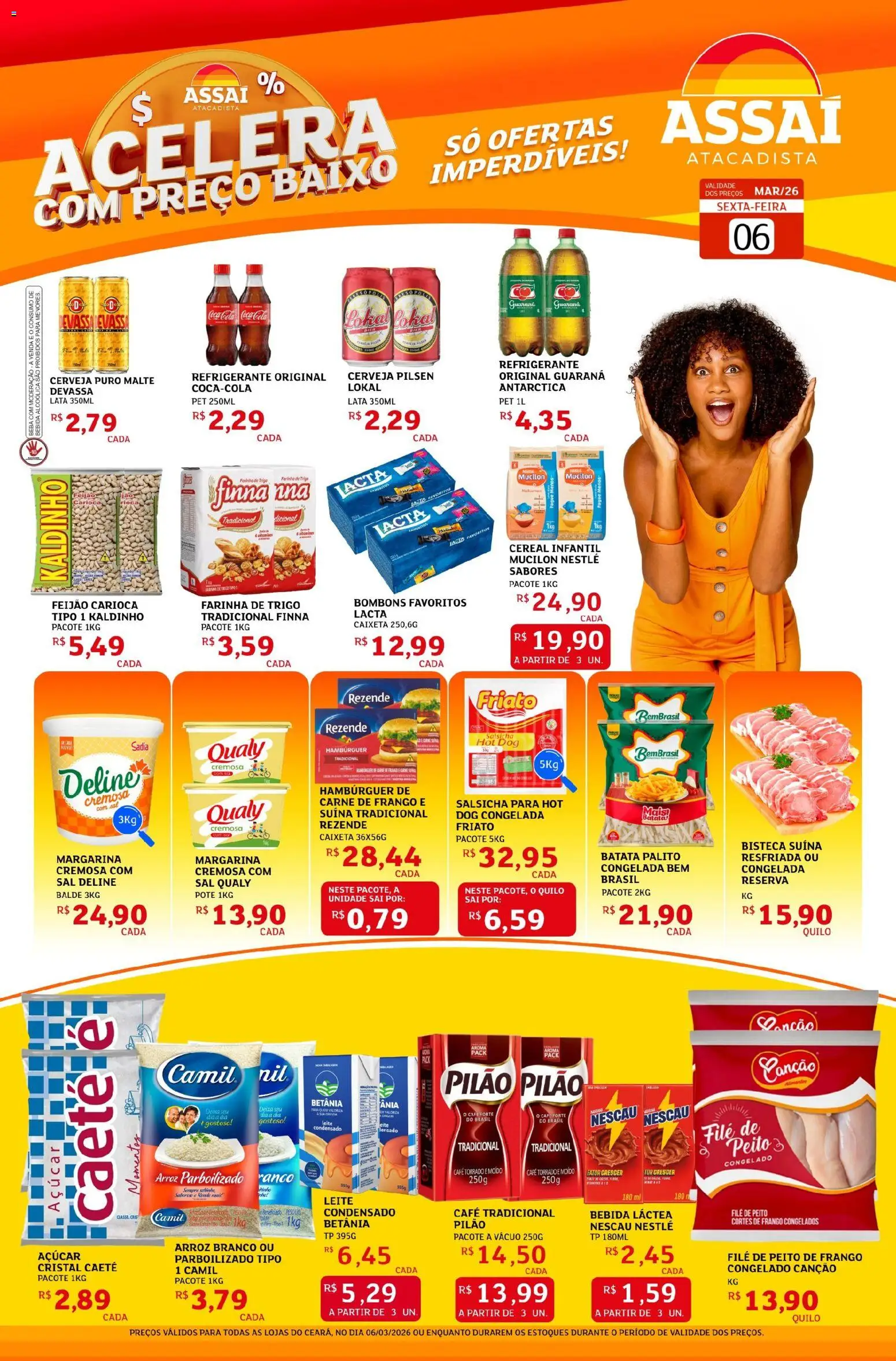 Assaí Atacadista Folheto - válido de 06.03.2026 | Página: 1 | Produtos: Cerveja, Carne de frango, Friato, Batata