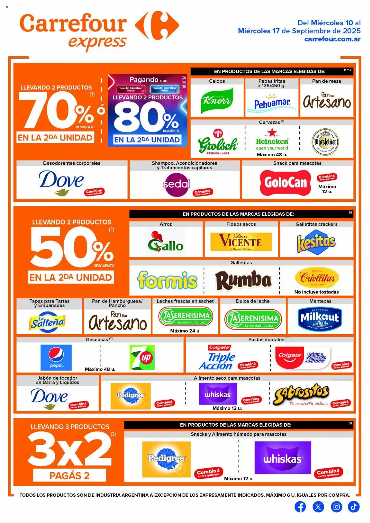 Carrefour ofertas - Mendoza │ válido desde el 10.09.2025 | Página: 1 | Productos: Dulce de leche, Jabón, Pan, Papas fritas