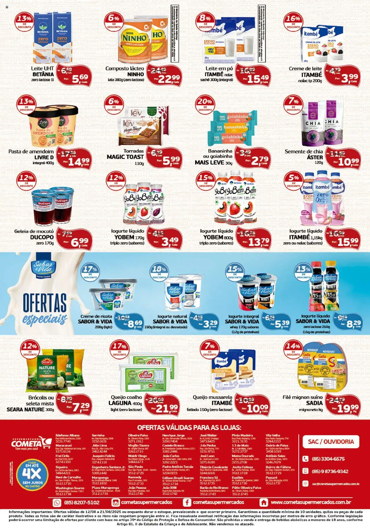 Cometa Supermercados Folheto - válido de 12.08.2025 | Página: 2 | Produtos: Maiô, Base, Brócolis, Mussarela