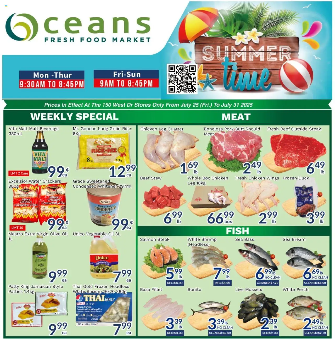 Oceans flyer valid from 25.07.2025 | Page: 1 | Products: Beef, Box, Oil, Chicken