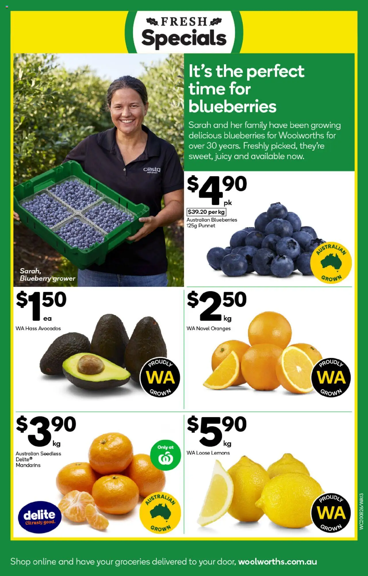 Woolworths catalogue - valid from 20.08.2025 | Page: 13 | Products: Oranges, Mandarins, Blueberries
