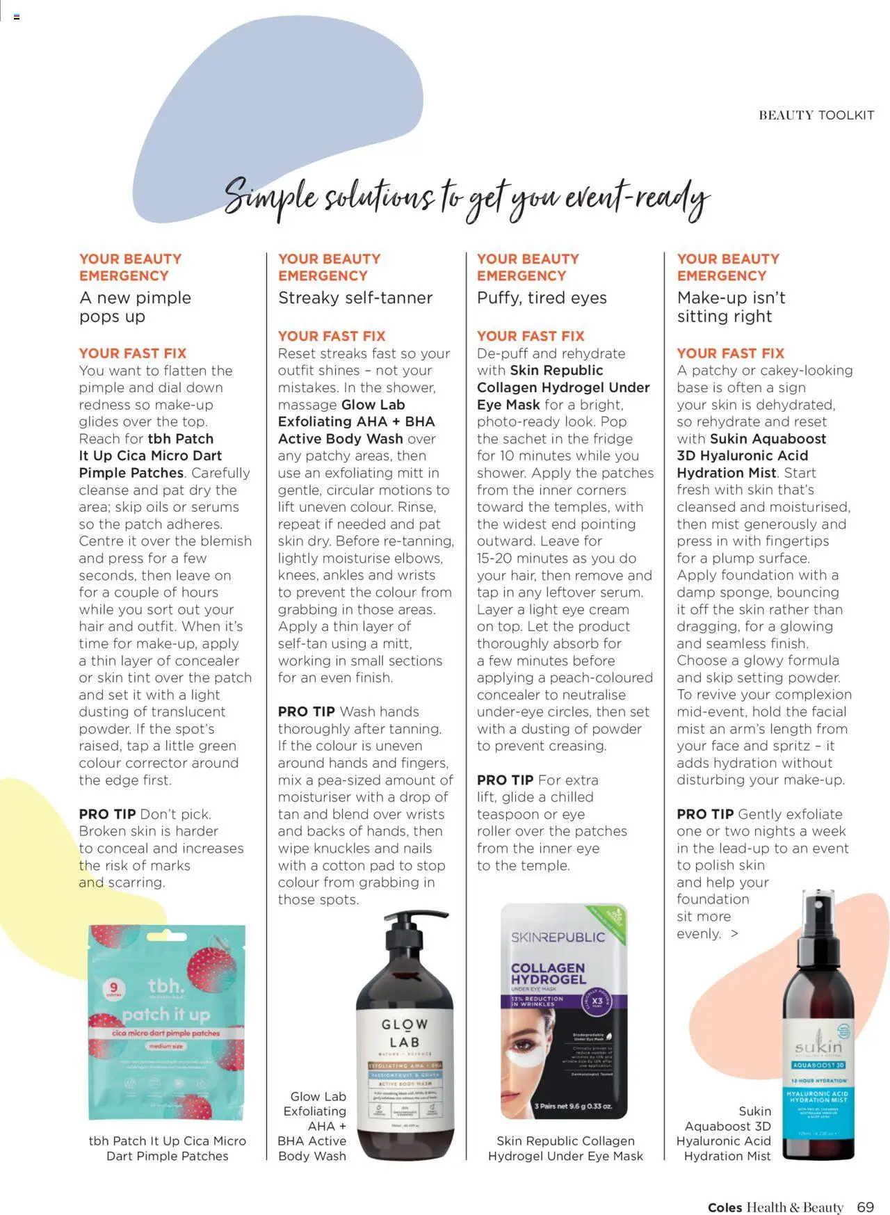Coles catalogue - valid from 07.10.2025 | Page: 69 | Products: Mask, Moisturiser, Tap, Blemish