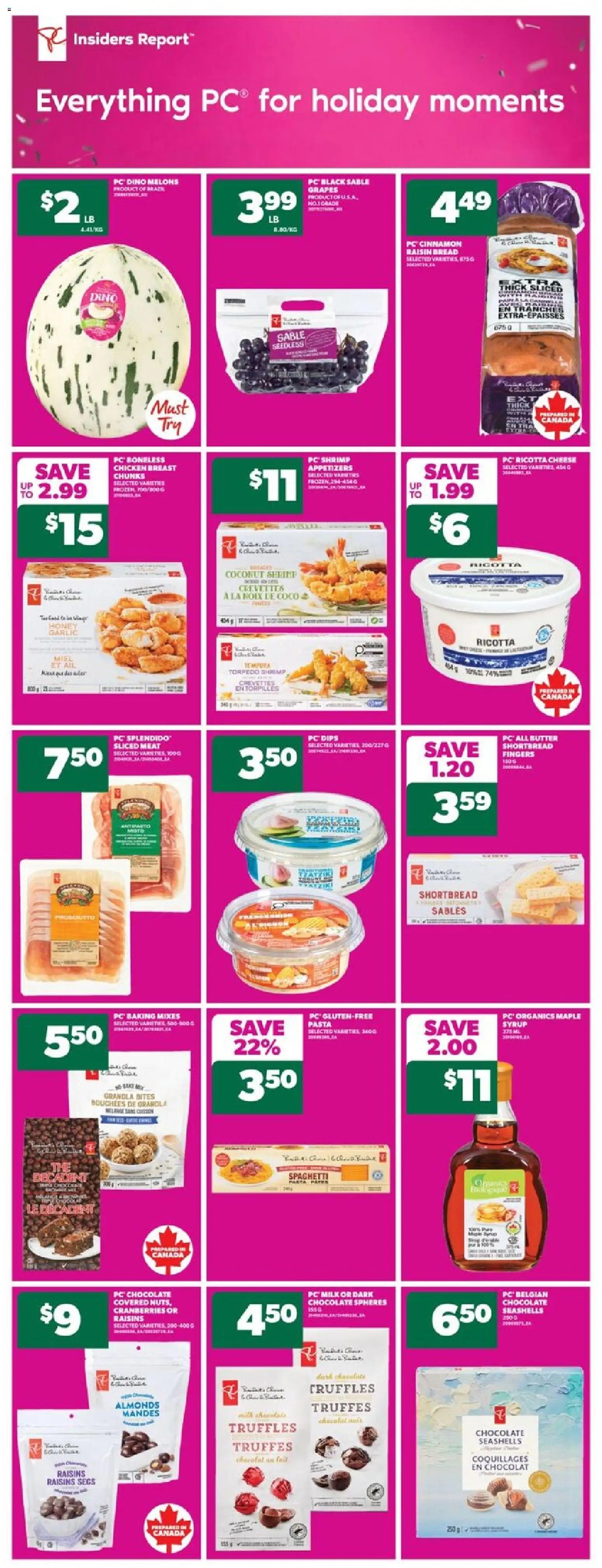 Real Canadian Superstore flyer valid from 20.11.2025 | Page: 8 | Products: Pasta, PC, Butter, Chicken